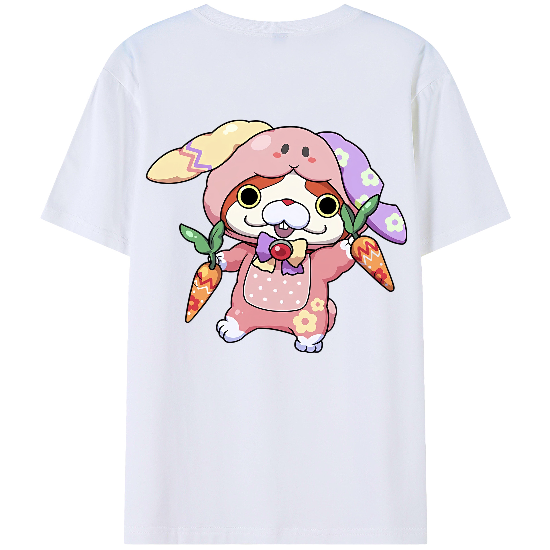 （画像用） 妖怪ウォッチ Yo-kai Watch 綿100％ メンズ半袖Tシャツ（バックプリント） 通気性
