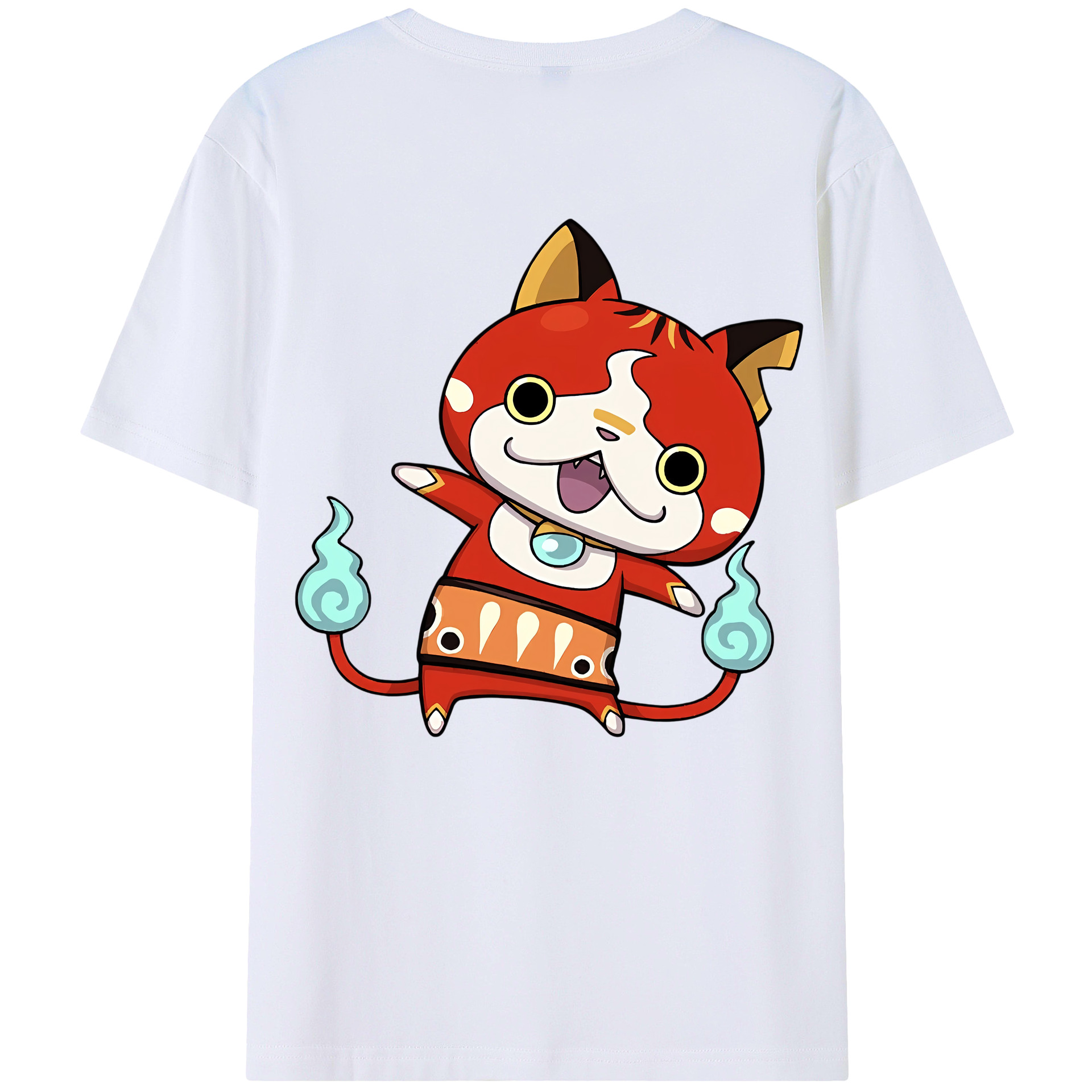 （画像用） 妖怪ウォッチ Yo-kai Watch 綿100％ メンズ半袖Tシャツ（バックプリント） 通気性