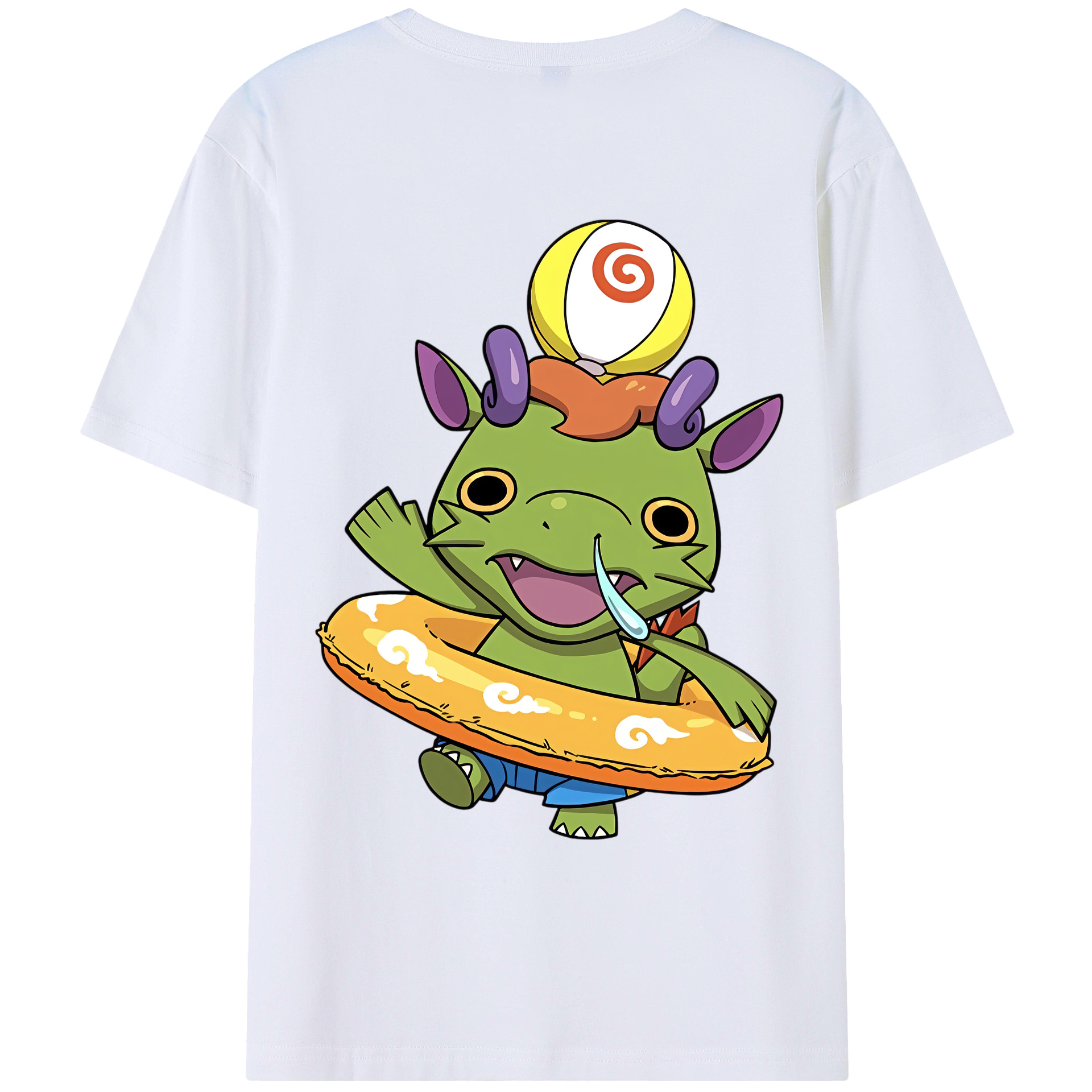 （画像用） 妖怪ウォッチ Yo-kai Watch 綿100％ メンズ半袖Tシャツ（バックプリント） 通気性