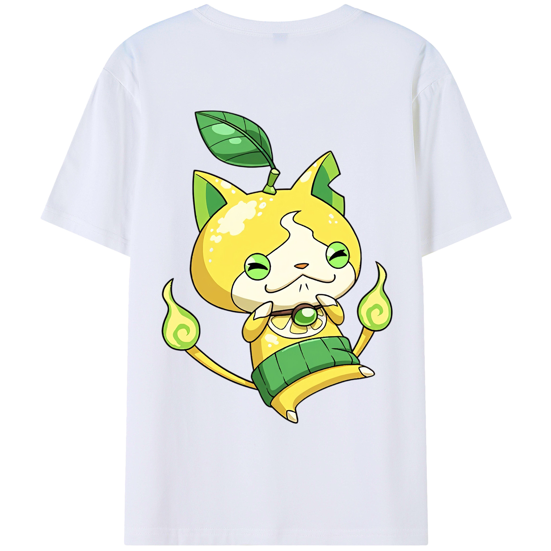 （画像用） 妖怪ウォッチ Yo-kai Watch 綿100％ メンズ半袖Tシャツ（バックプリント） 通気性