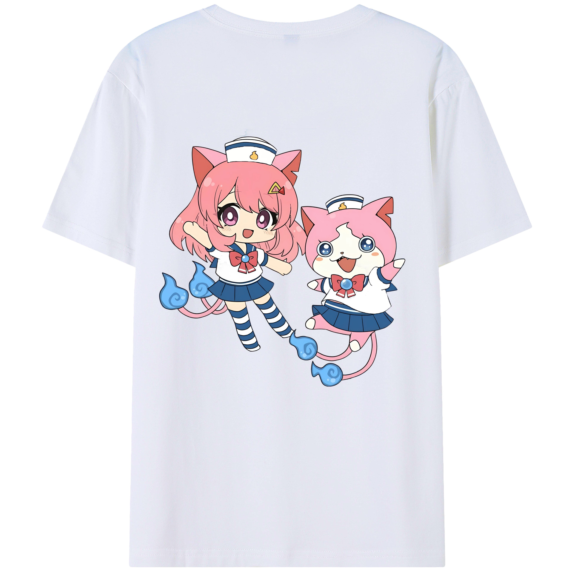 （画像用） 妖怪ウォッチ Yo-kai Watch 綿100％ メンズ半袖Tシャツ（バックプリント） 通気性