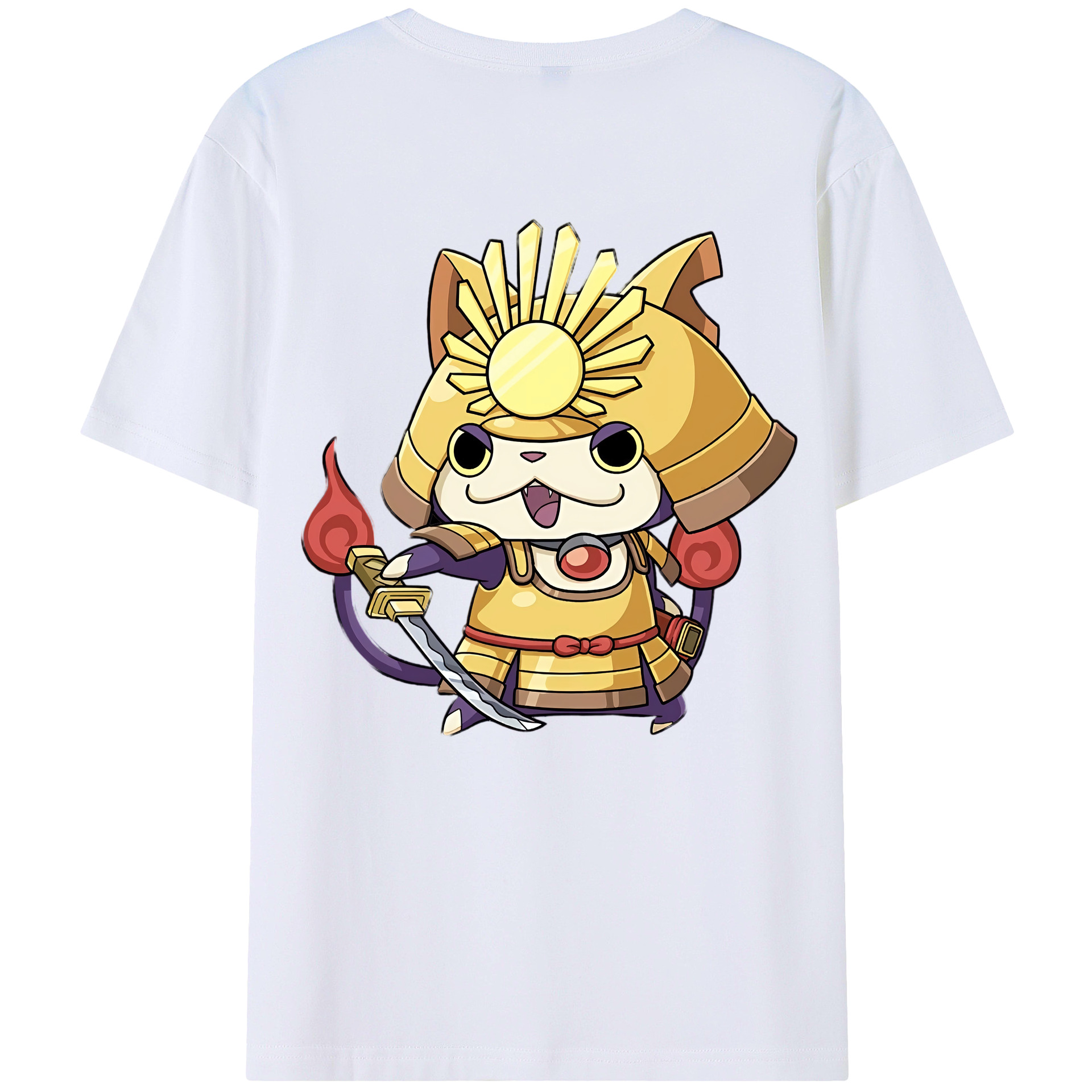 （画像用） 妖怪ウォッチ Yo-kai Watch 綿100％ メンズ半袖Tシャツ（バックプリント） 通気性