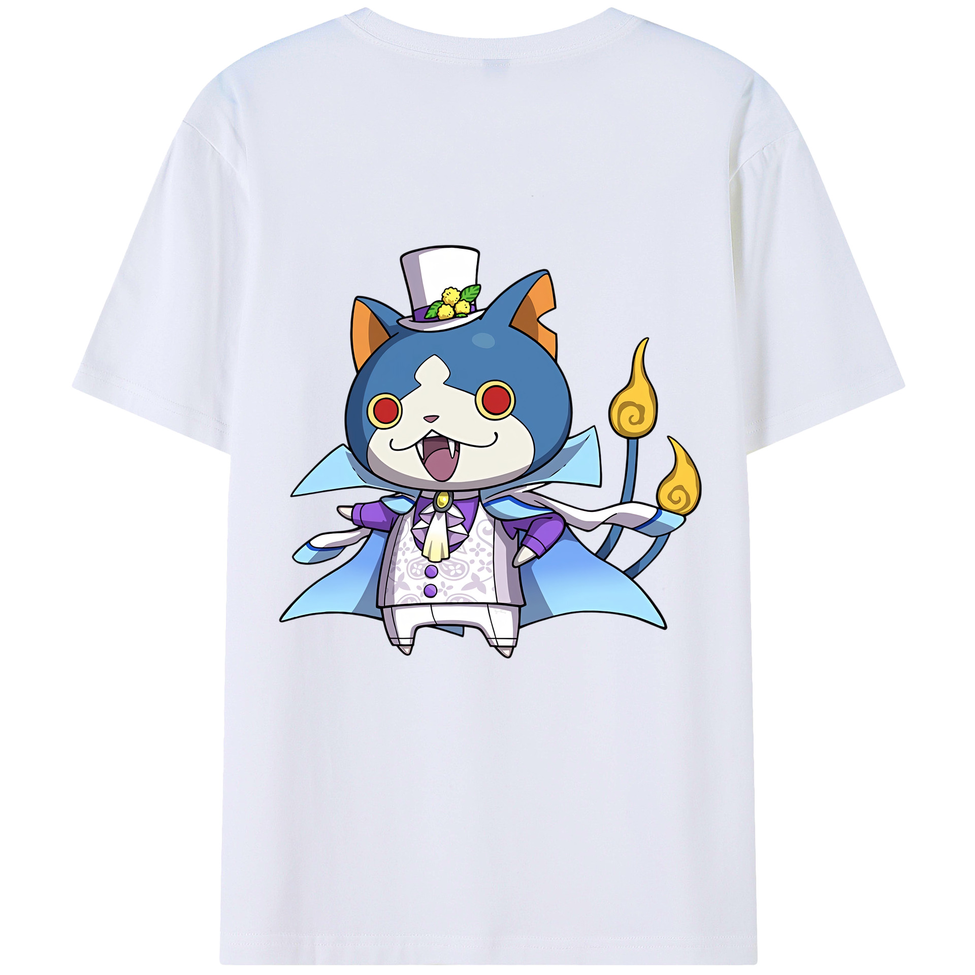 （画像用） 妖怪ウォッチ Yo-kai Watch 綿100％ メンズ半袖Tシャツ（バックプリント） 通気性