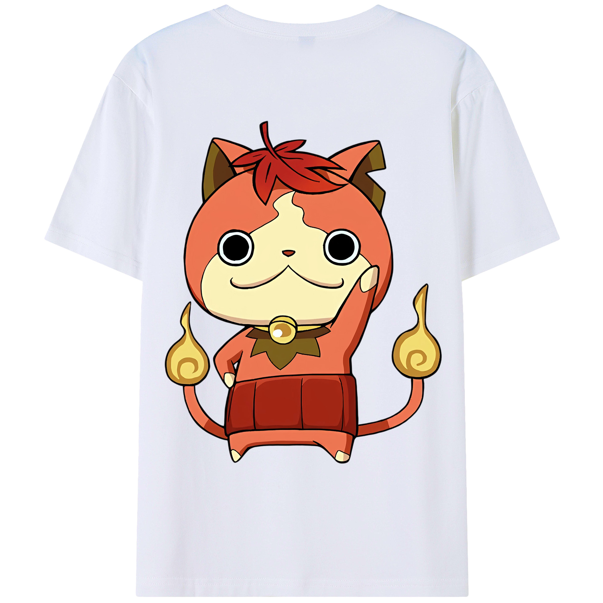 （画像用） 妖怪ウォッチ Yo-kai Watch 綿100％ メンズ半袖Tシャツ（バックプリント） 通気性