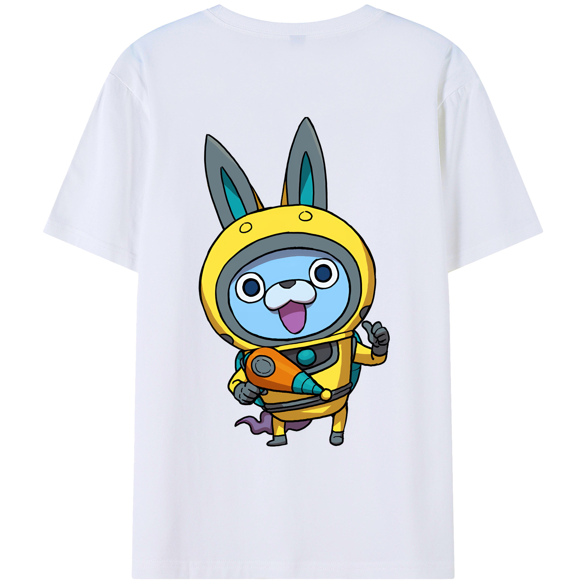 （画像用） 妖怪ウォッチ Yo-kai Watch 綿100％ メンズ半袖Tシャツ（バックプリント） 通気性