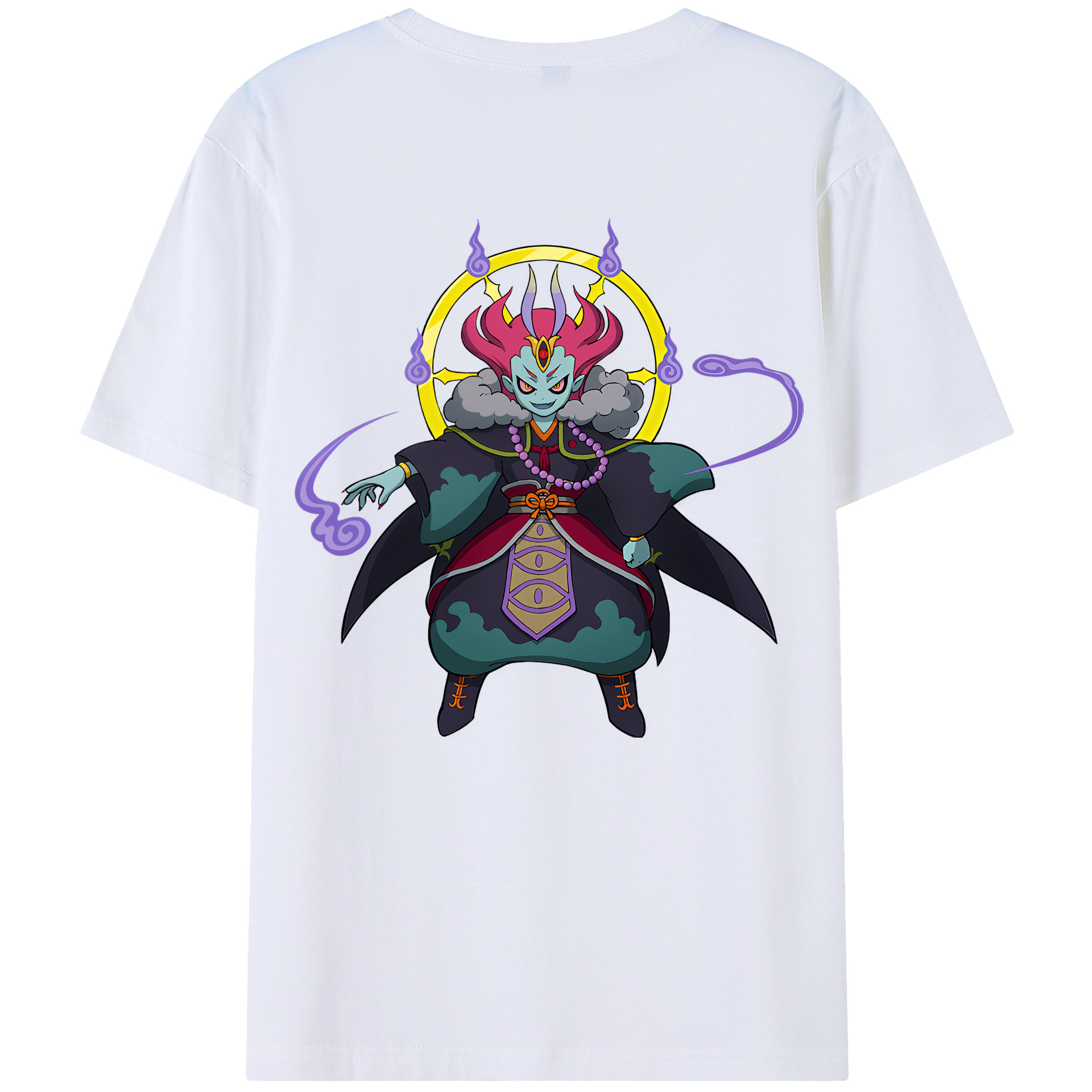 （画像用） 妖怪ウォッチ Yo-kai Watch 綿100％ メンズ半袖Tシャツ（バックプリント） 通気性