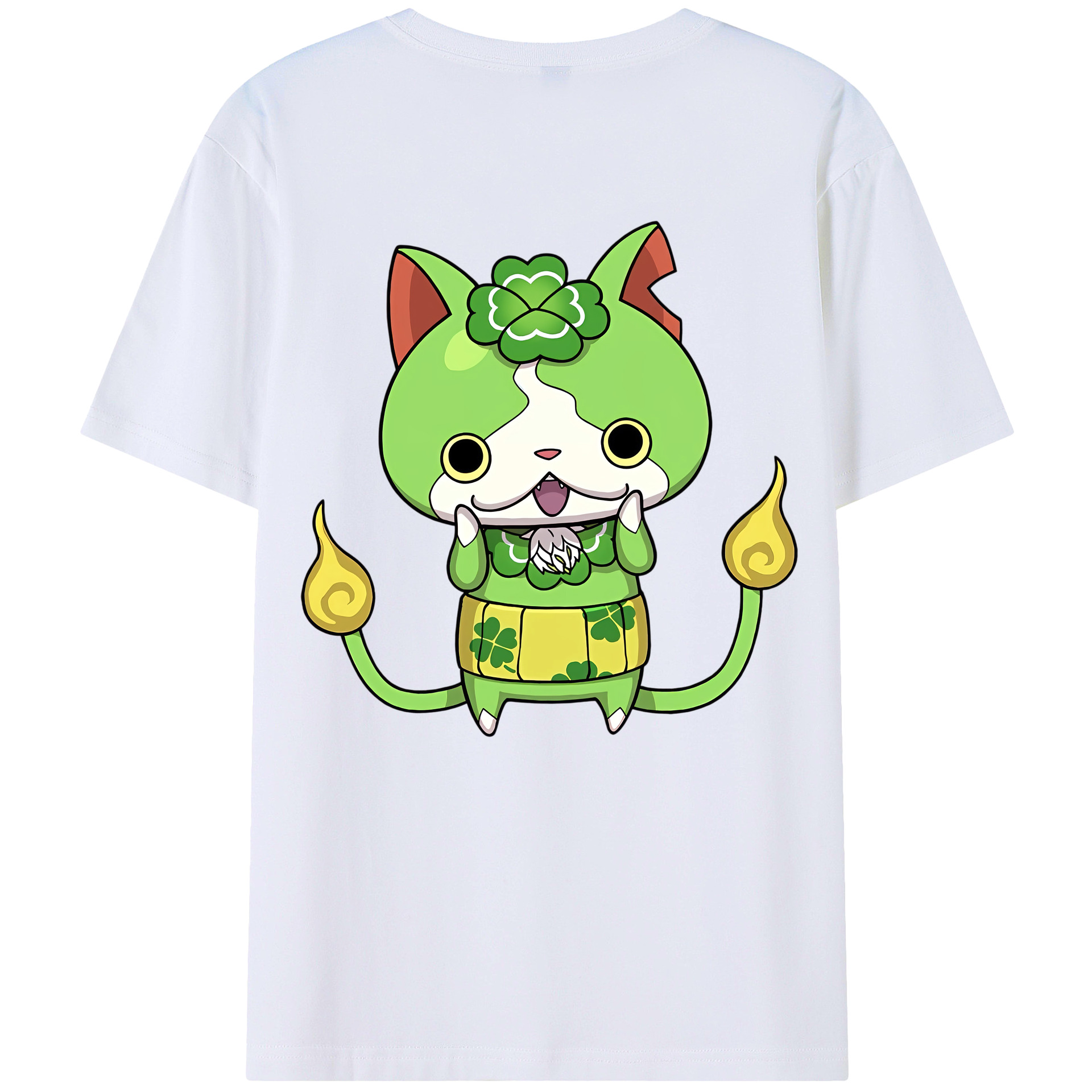 （画像用） 妖怪ウォッチ Yo-kai Watch 綿100％ メンズ半袖Tシャツ（バックプリント） 通気性