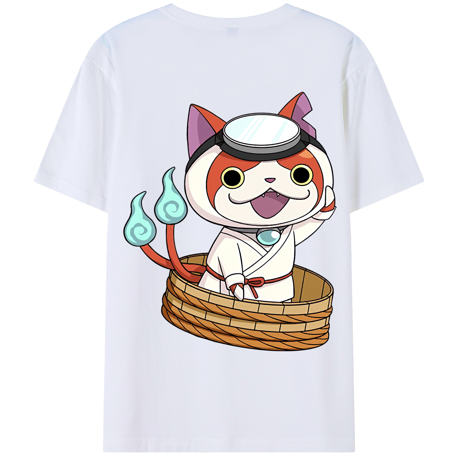 （画像用） 妖怪ウォッチ Yo-kai Watch 綿100％ メンズ半袖Tシャツ（バックプリント） 通気性
