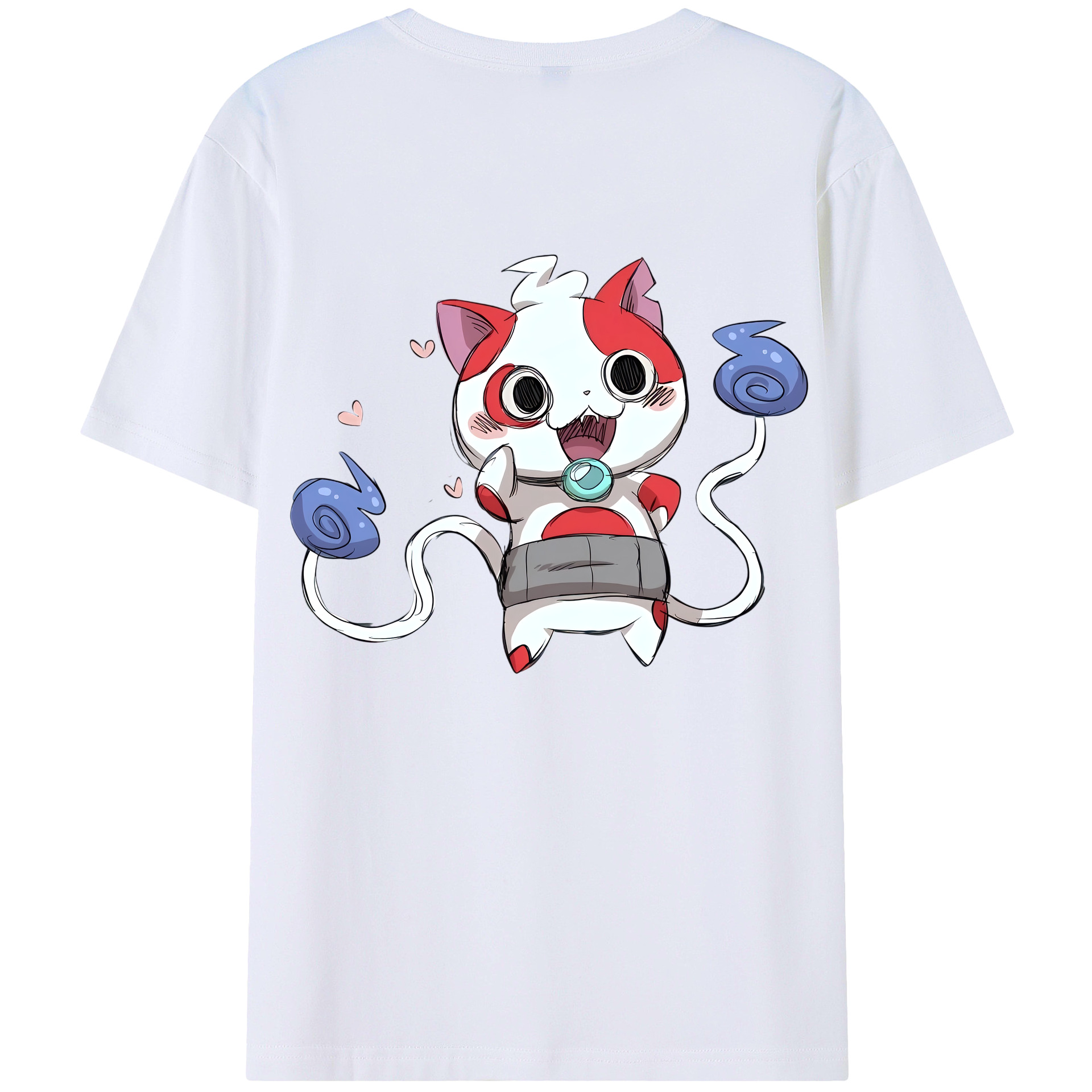 （画像用） 妖怪ウォッチ Yo-kai Watch 綿100％ メンズ半袖Tシャツ（バックプリント） 通気性
