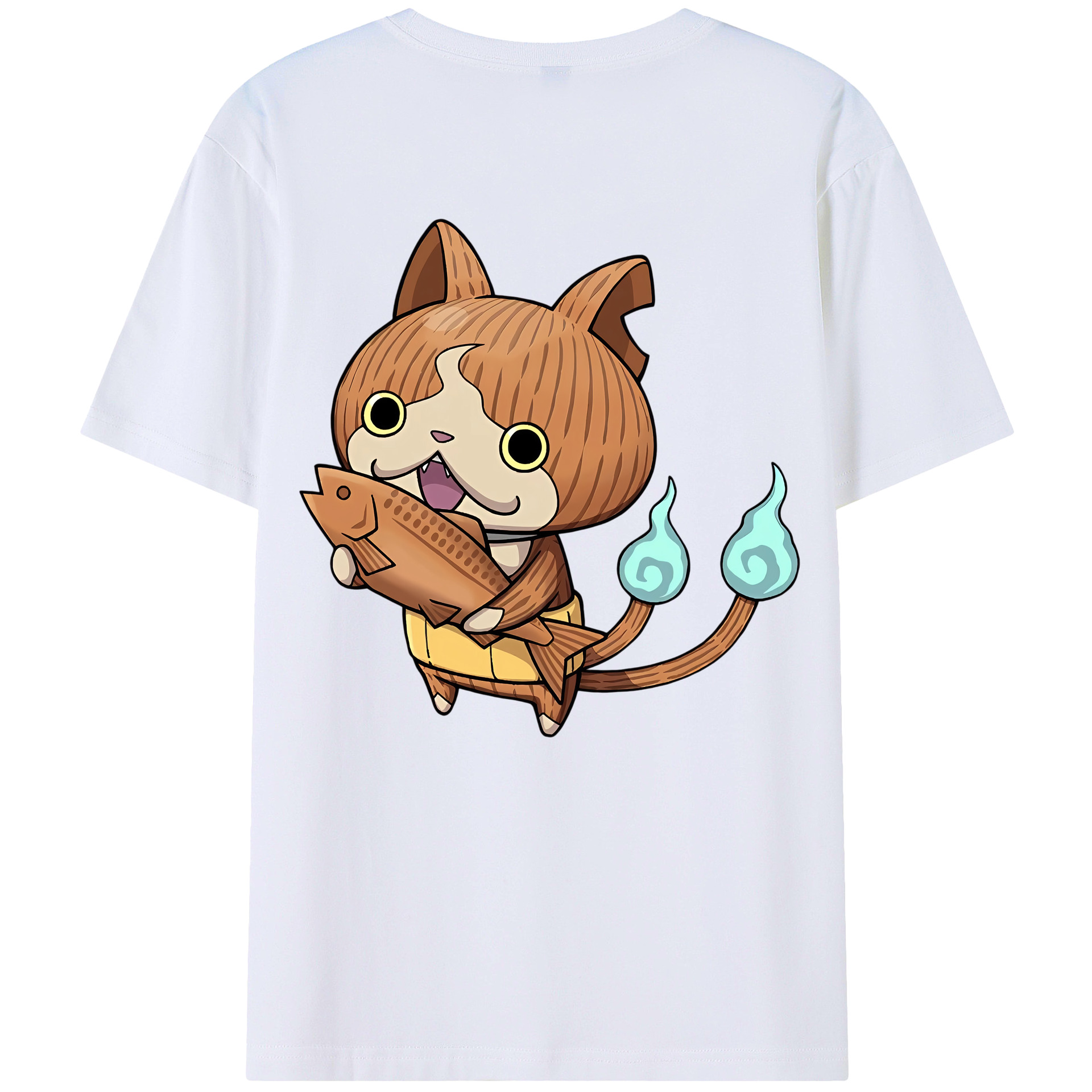 （画像用） 妖怪ウォッチ Yo-kai Watch 綿100％ メンズ半袖Tシャツ（バックプリント） 通気性