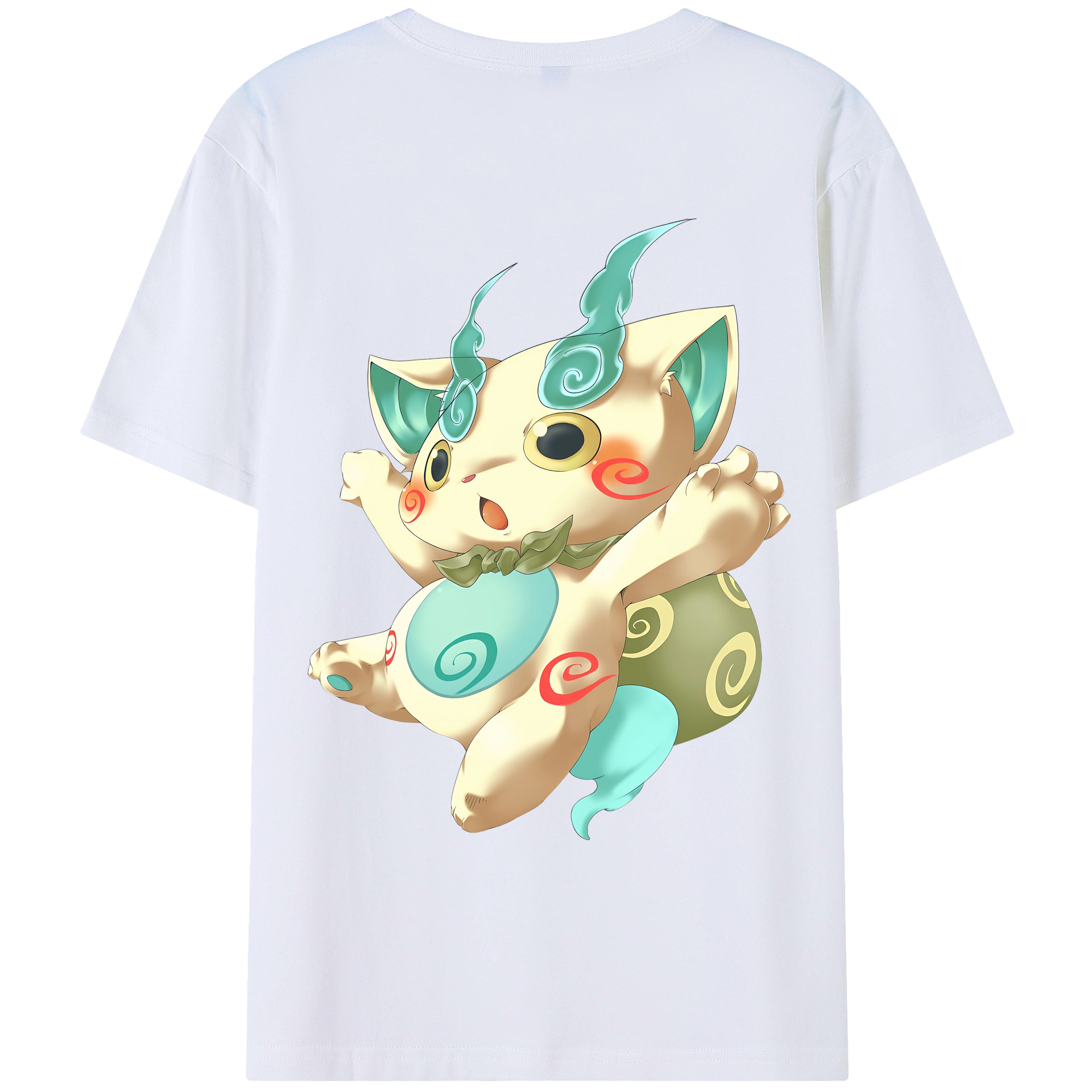 （画像用） 妖怪ウォッチ Yo-kai Watch 綿100％ メンズ半袖Tシャツ（バックプリント） 通気性