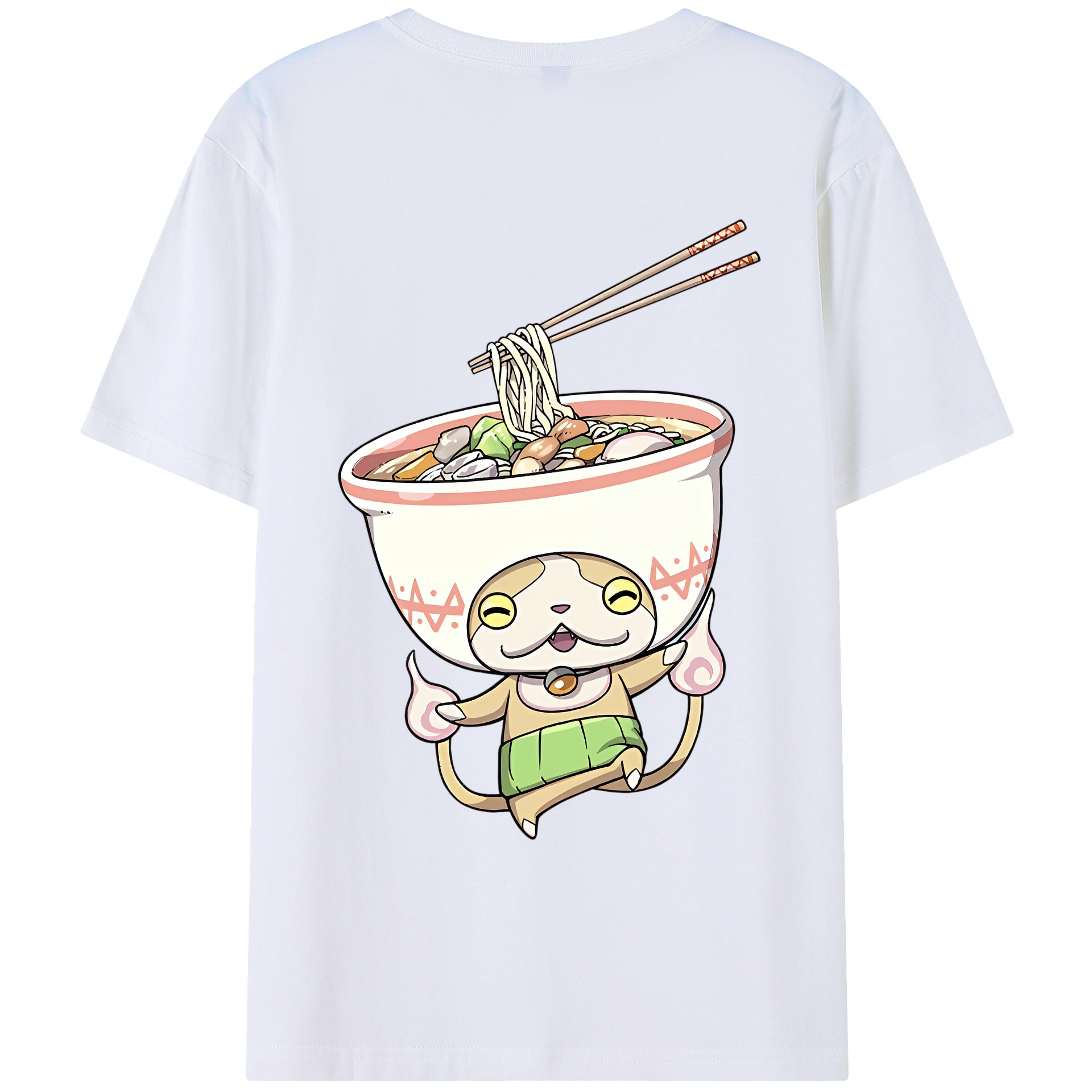 （画像用） 妖怪ウォッチ Yo-kai Watch 綿100％ メンズ半袖Tシャツ（バックプリント） 通気性
