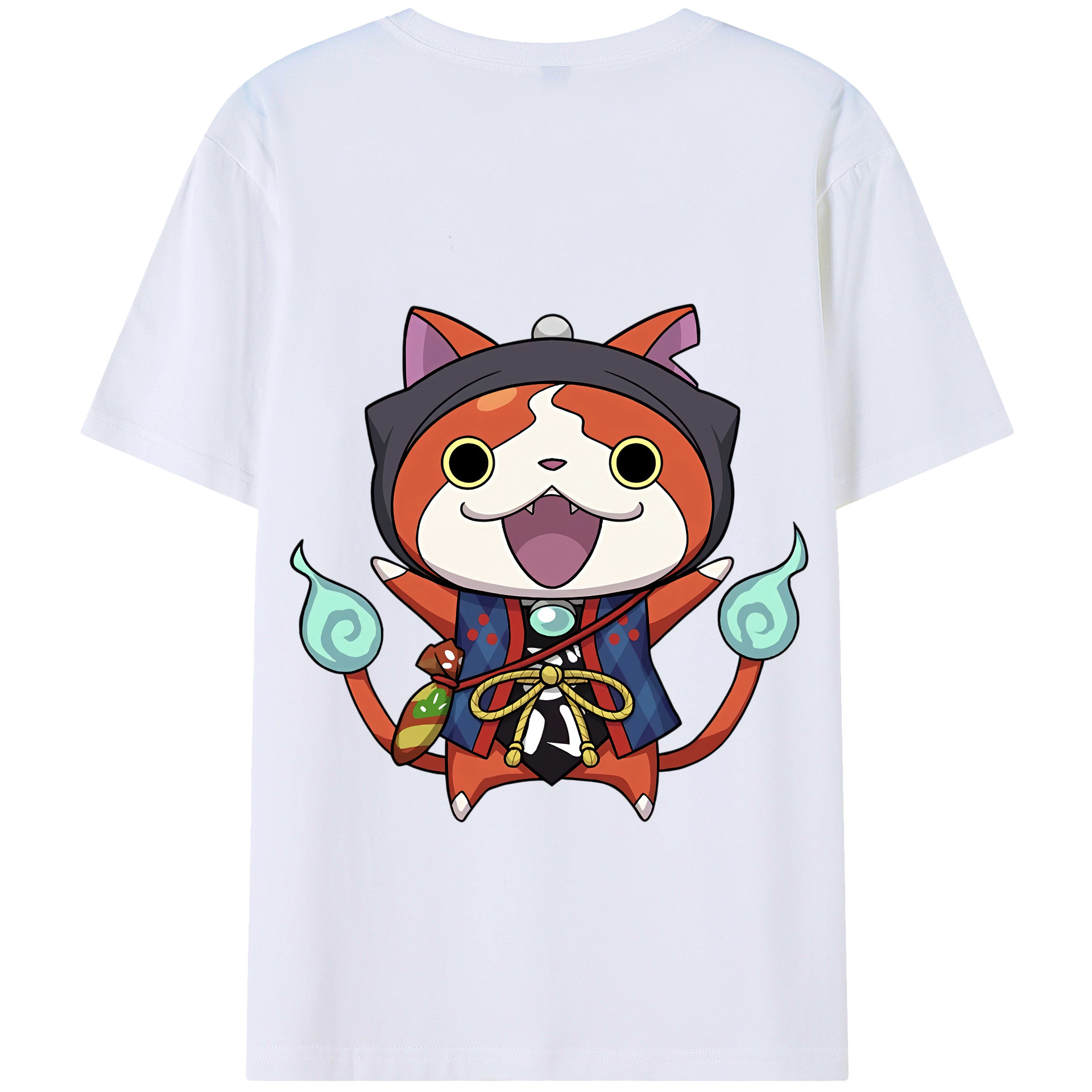 （画像用） 妖怪ウォッチ Yo-kai Watch 綿100％ メンズ半袖Tシャツ（バックプリント） 通気性