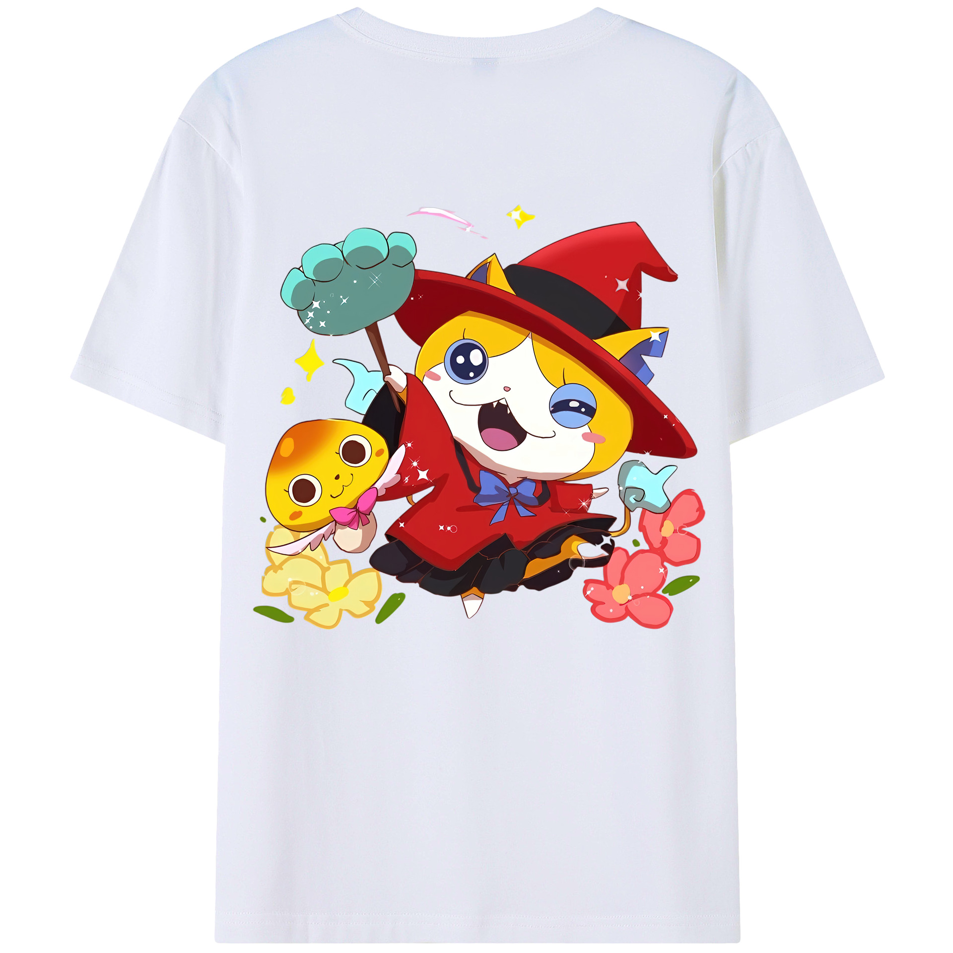 （画像用） 妖怪ウォッチ Yo-kai Watch 綿100％ メンズ半袖Tシャツ（バックプリント） 通気性