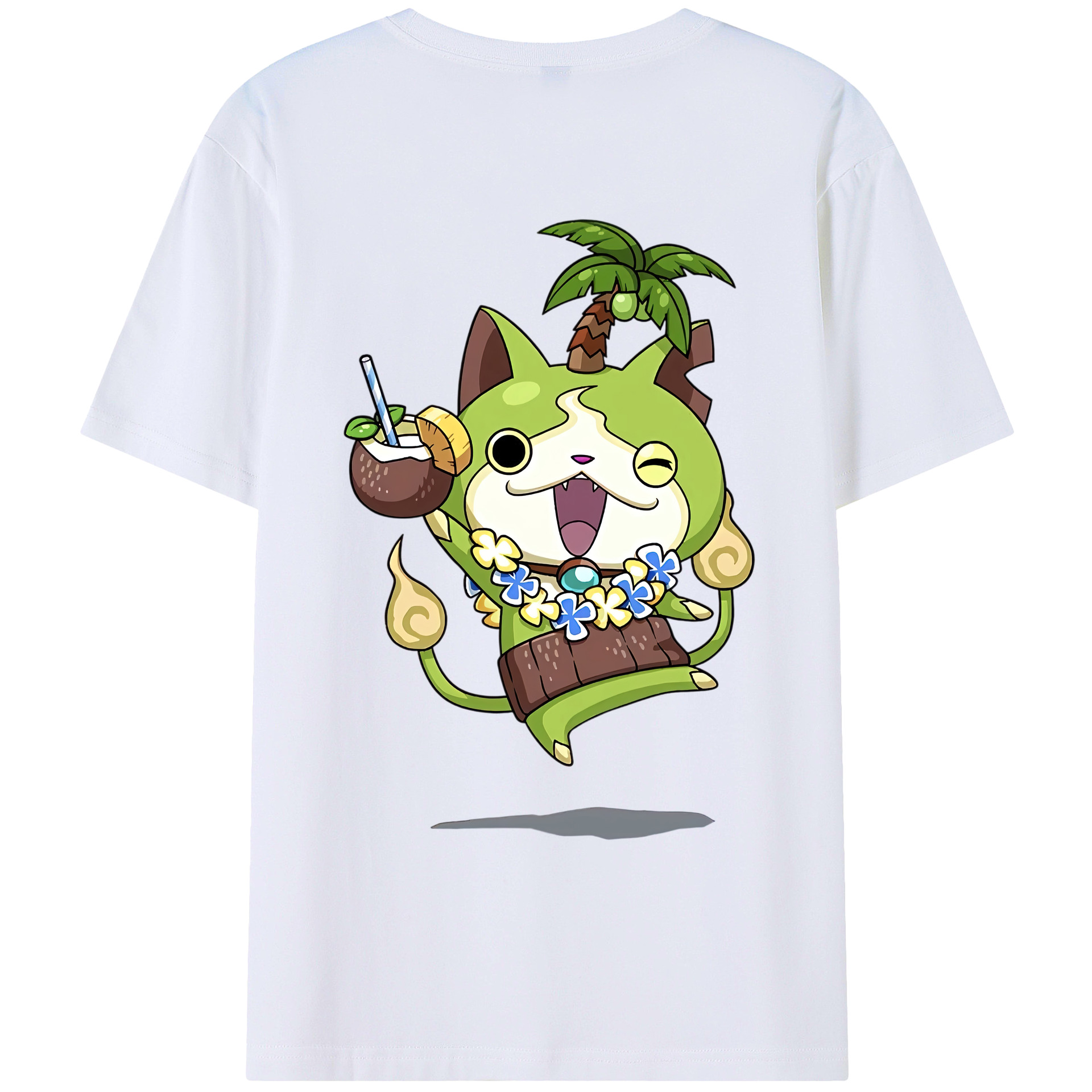（画像用） 妖怪ウォッチ Yo-kai Watch 綿100％ メンズ半袖Tシャツ（バックプリント） 通気性