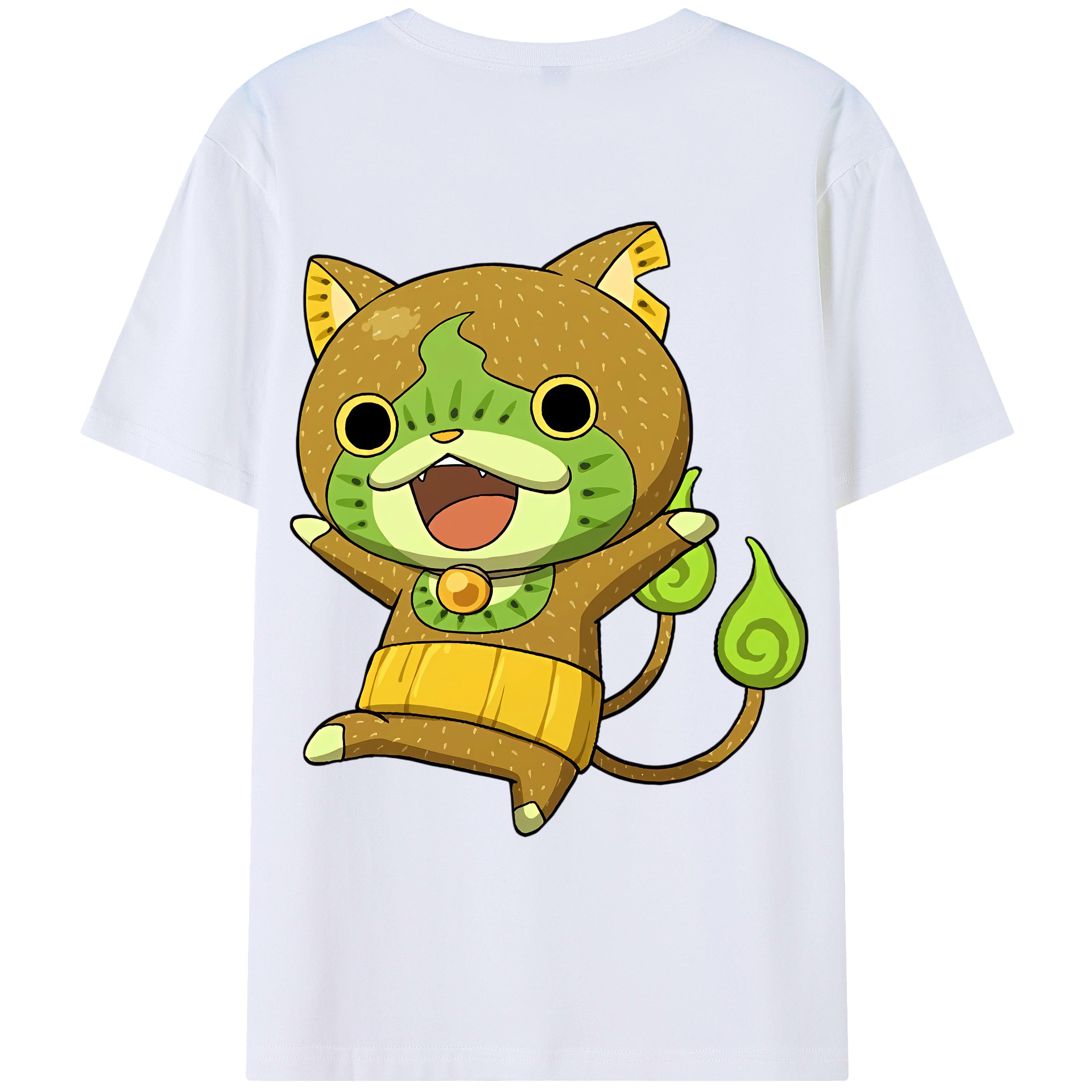 （画像用） 妖怪ウォッチ Yo-kai Watch 綿100％ メンズ半袖Tシャツ（バックプリント） 通気性