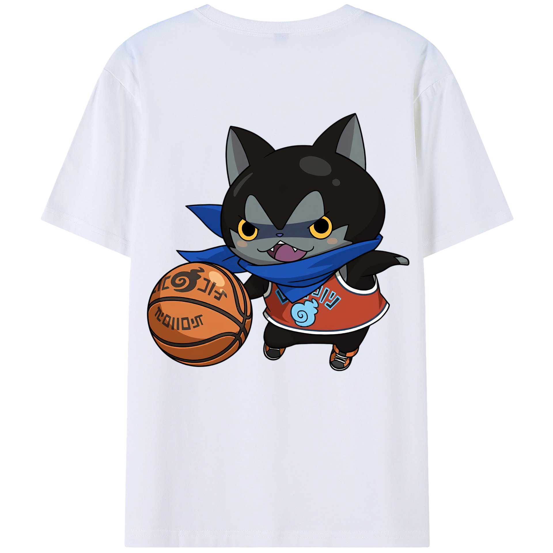 （画像用） 妖怪ウォッチ Yo-kai Watch 綿100％ メンズ半袖Tシャツ（バックプリント） 通気性