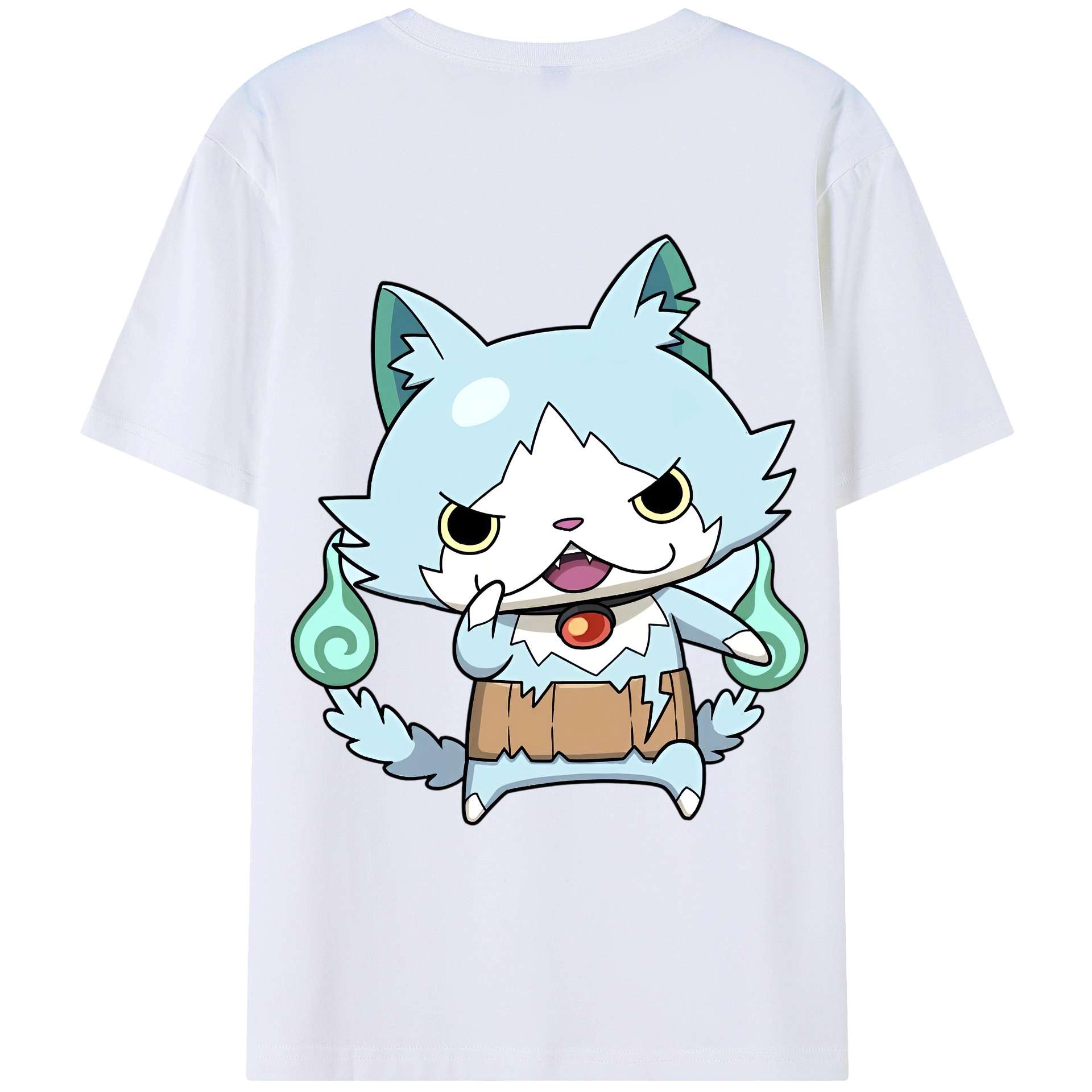 （画像用） 妖怪ウォッチ Yo-kai Watch 綿100％ メンズ半袖Tシャツ（バックプリント） 通気性