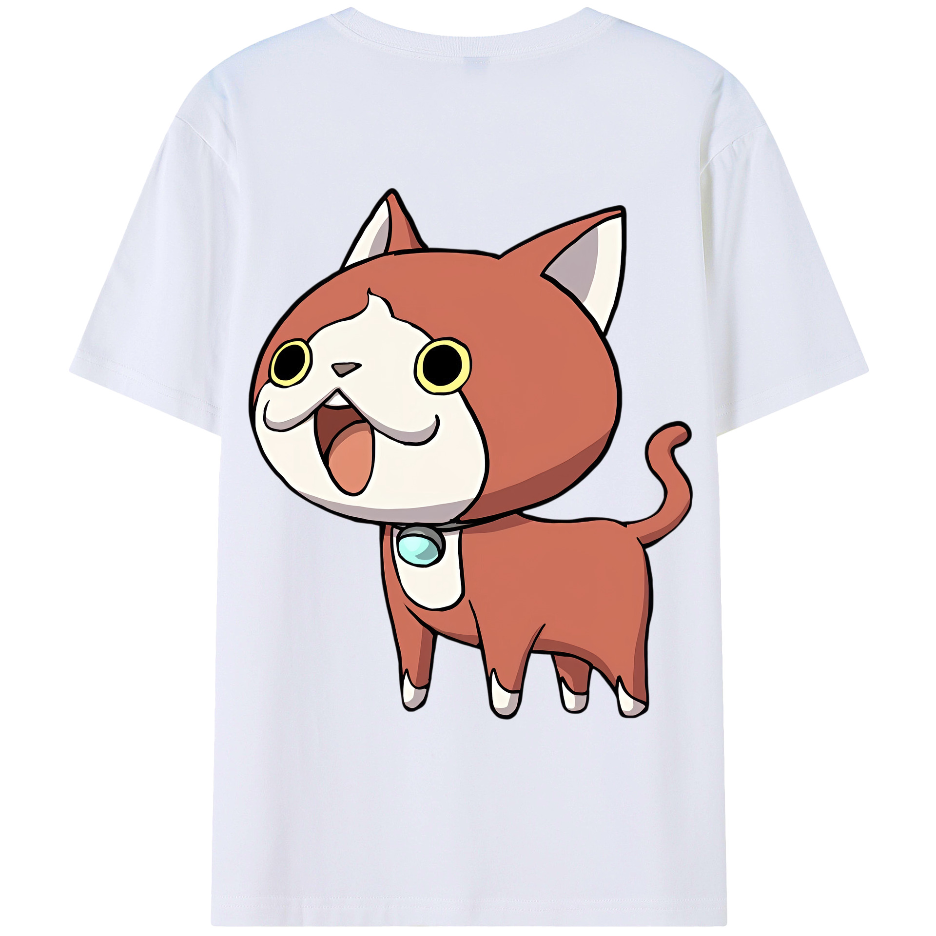 （画像用） 妖怪ウォッチ Yo-kai Watch 綿100％ メンズ半袖Tシャツ（バックプリント） 通気性