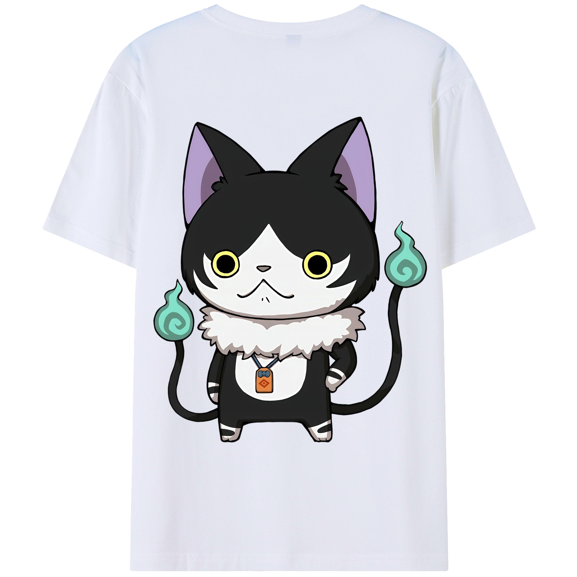 （画像用） 妖怪ウォッチ Yo-kai Watch 綿100％ メンズ半袖Tシャツ（バックプリント） 通気性