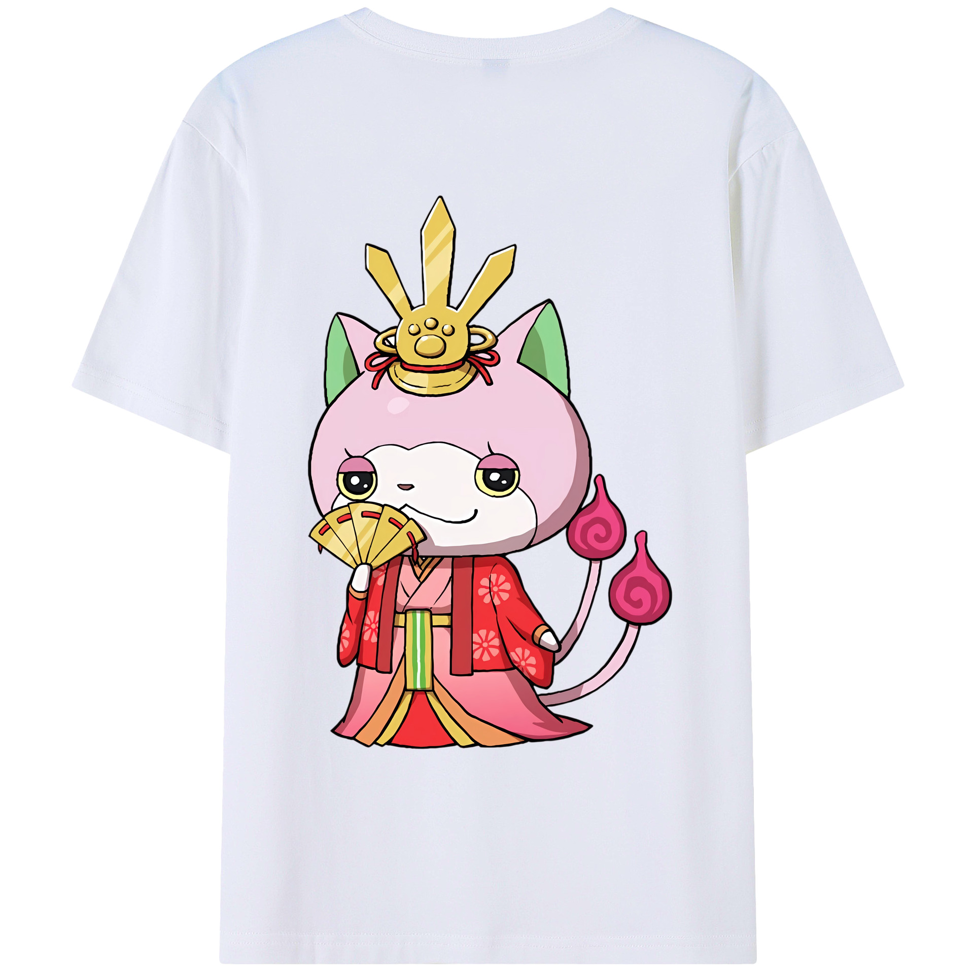 （画像用） 妖怪ウォッチ Yo-kai Watch 綿100％ メンズ半袖Tシャツ（バックプリント） 通気性