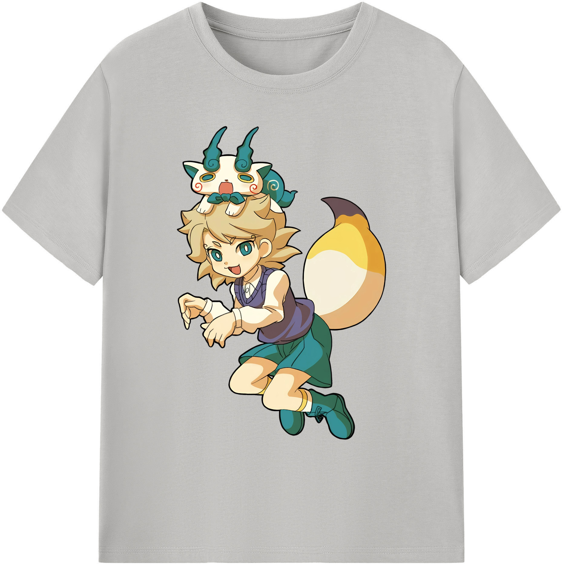 （画像用） 妖怪ウォッチ Yo-kai Watch 綿100％ メンズ半袖Tシャツ｜肌触りやわらか＆通気性