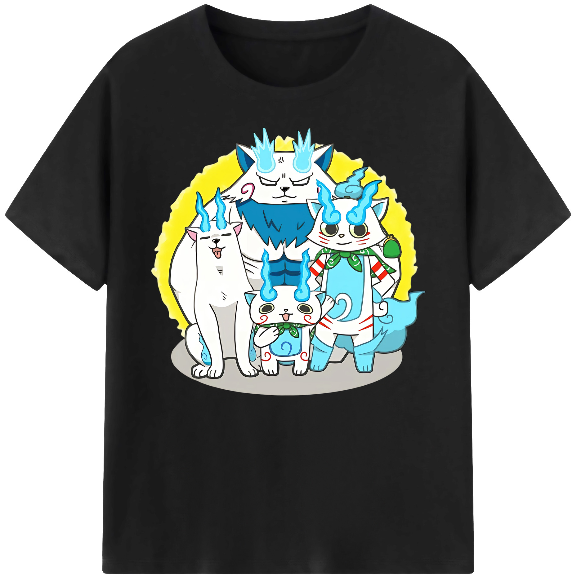 （画像用） 妖怪ウォッチ Yo-kai Watch 綿100％ メンズ半袖Tシャツ｜肌触りやわらか＆通気性
