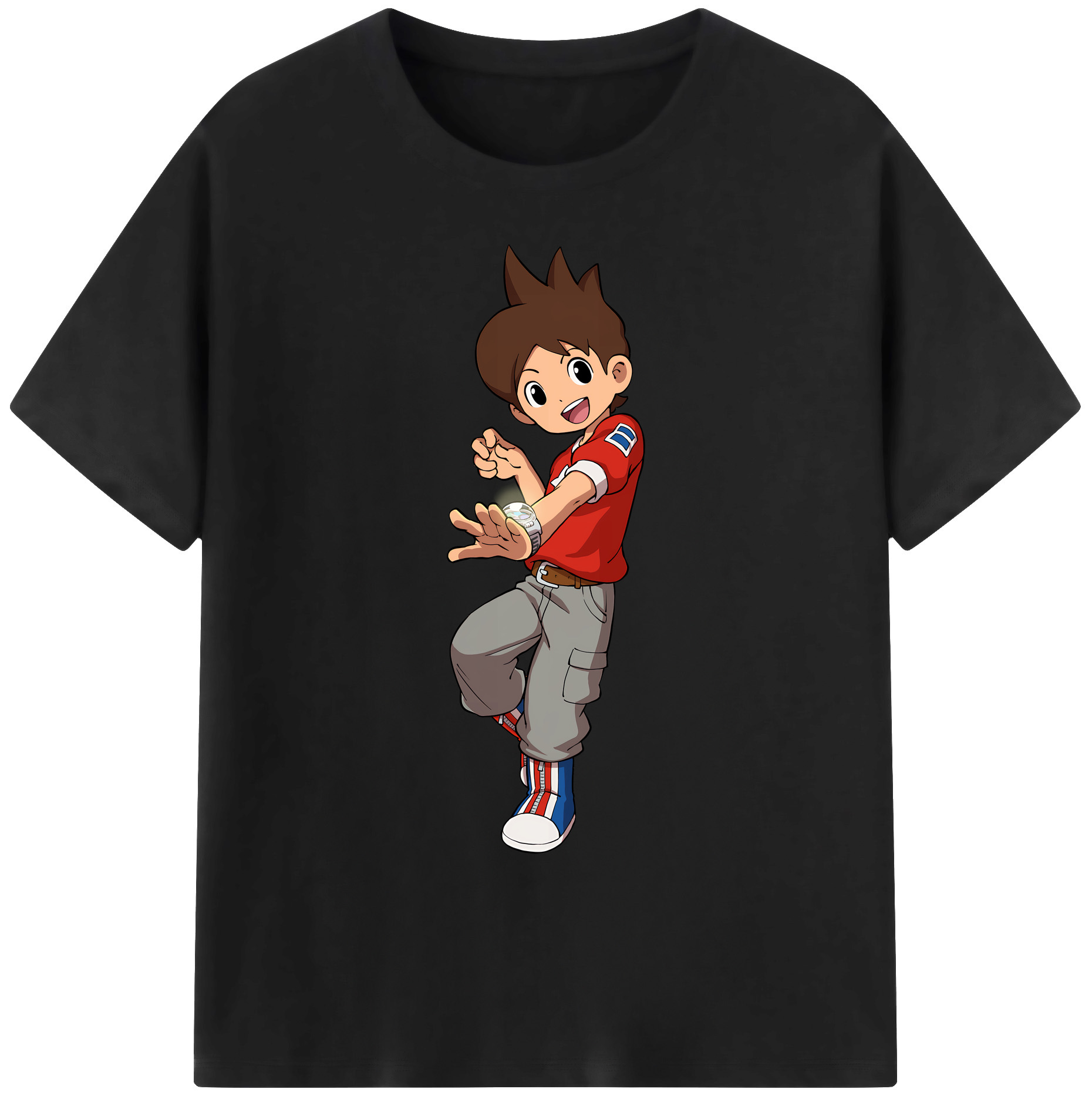 （画像用） 妖怪ウォッチ Yo-kai Watch 綿100％ メンズ半袖Tシャツ｜肌触りやわらか＆通気性