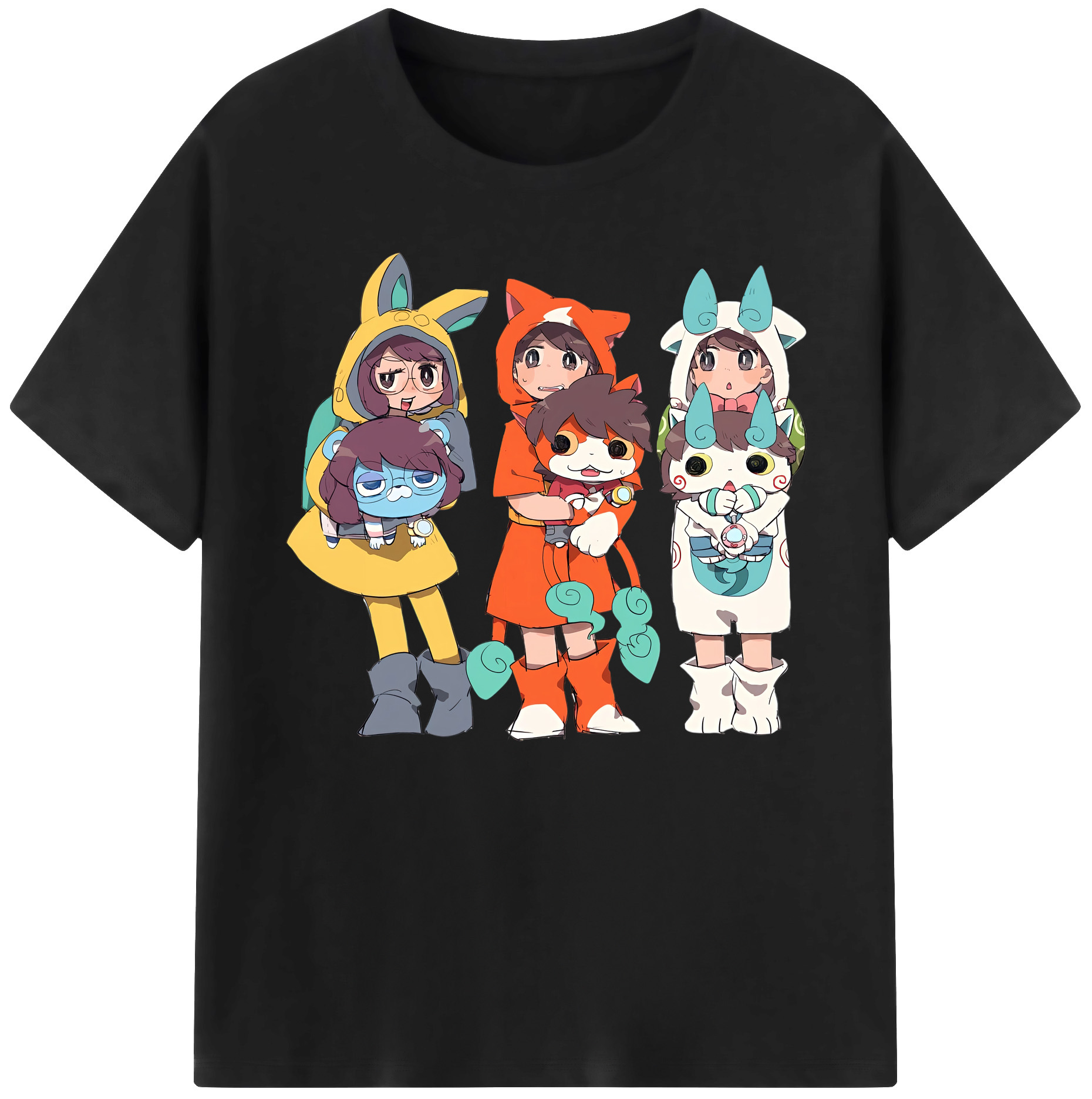 （画像用） 妖怪ウォッチ Yo-kai Watch 綿100％ メンズ半袖Tシャツ｜肌触りやわらか＆通気性
