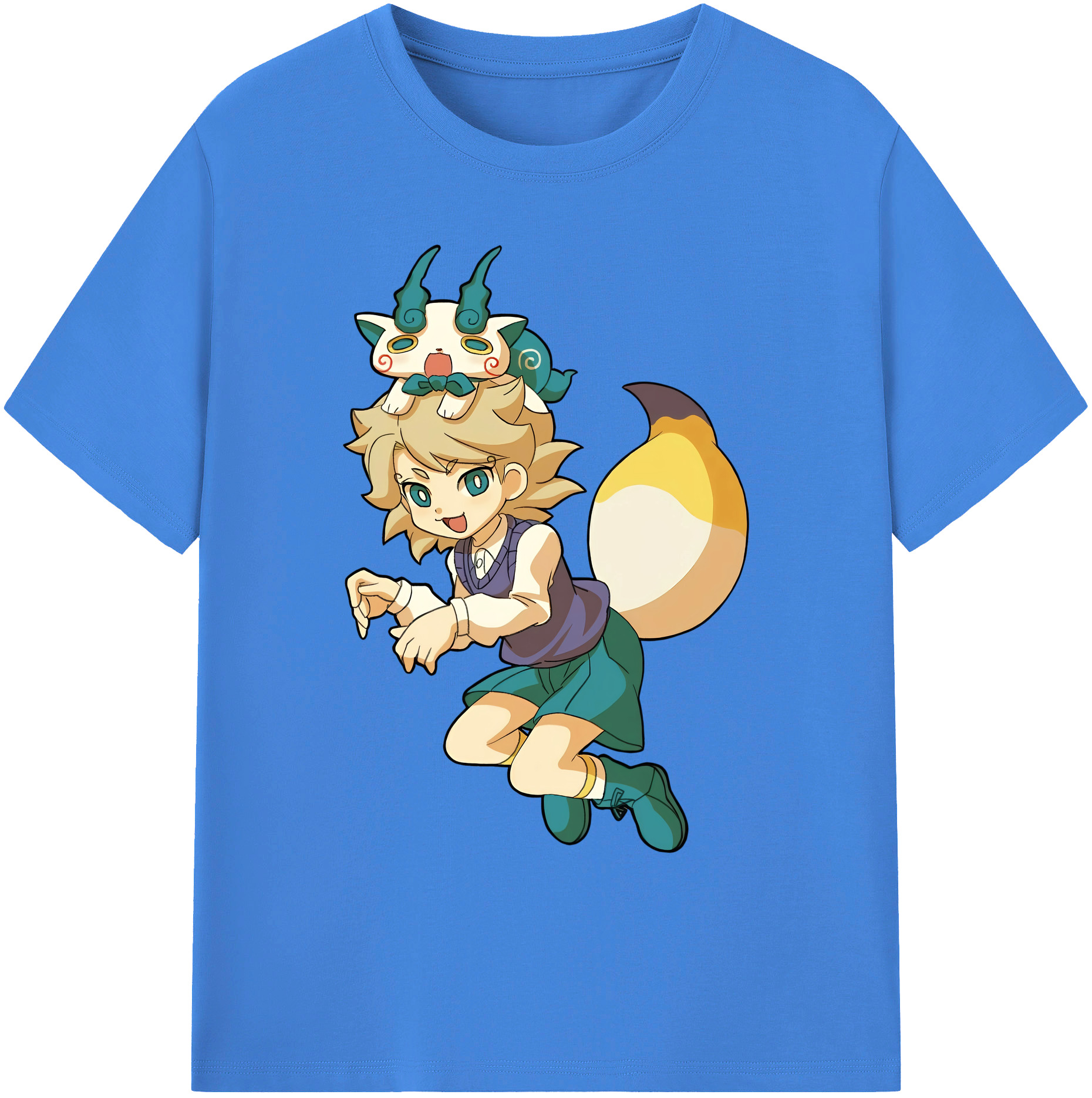 （画像用） 妖怪ウォッチ Yo-kai Watch 綿100％ メンズ半袖Tシャツ｜肌触りやわらか＆通気性