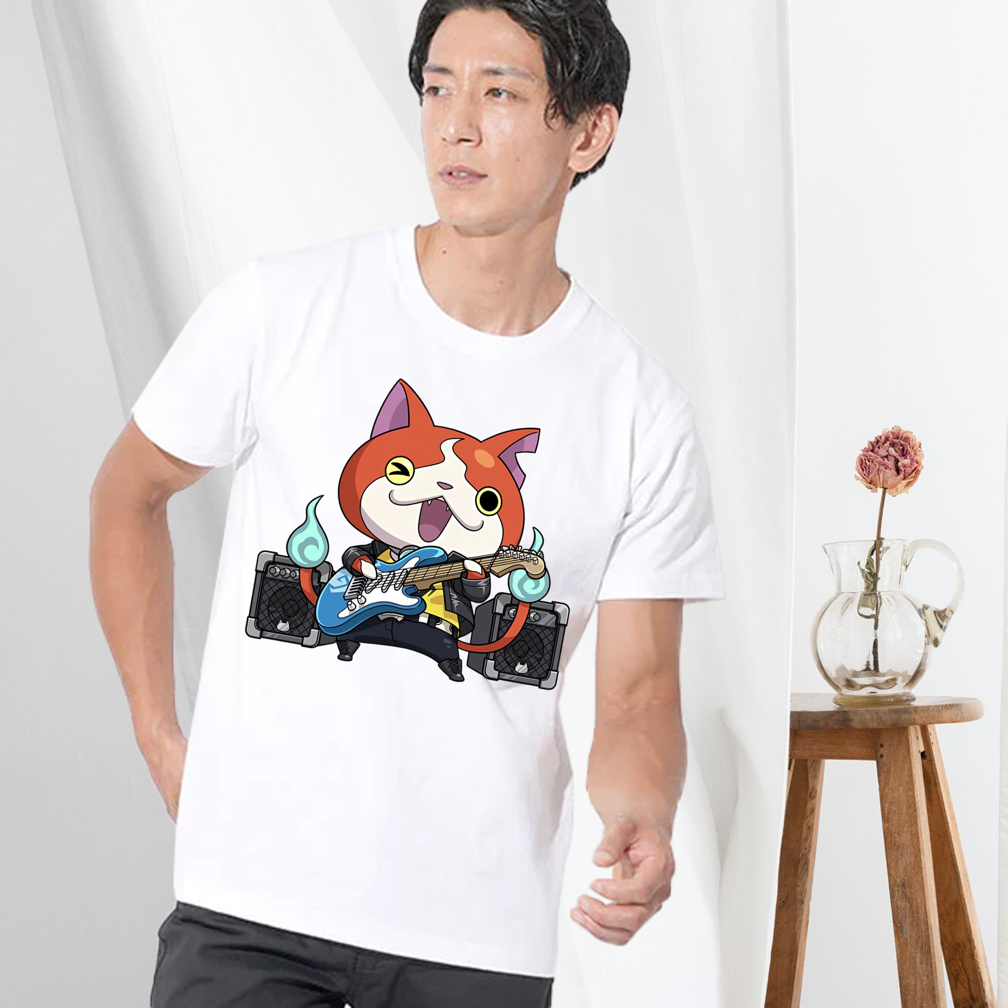 妖怪ウォッチ Yo-kai Watch 綿100％ メンズ半袖Tシャツ｜肌触りやわらか＆通気性