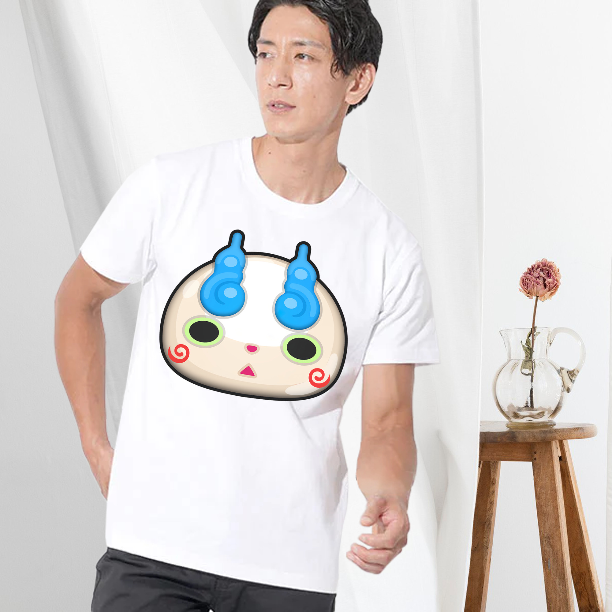 妖怪ウォッチ Yo-kai Watch 綿100％ メンズ半袖Tシャツ｜肌触りやわらか＆通気性