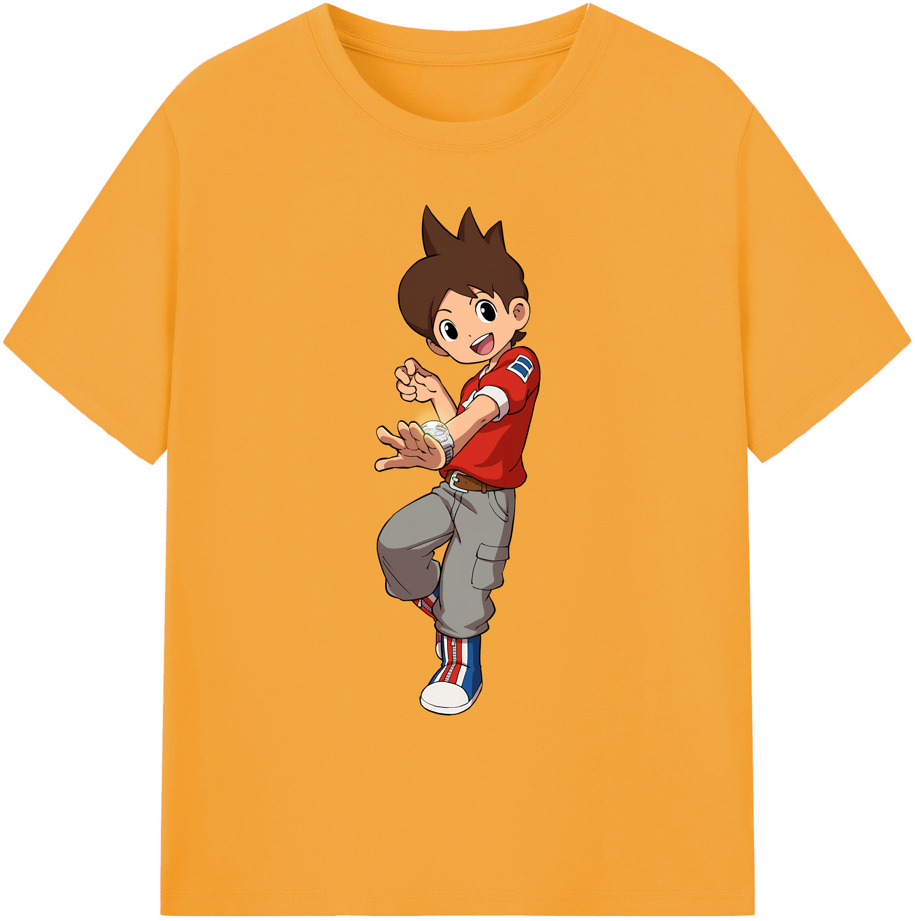 （画像用） 妖怪ウォッチ Yo-kai Watch 綿100％ メンズ半袖Tシャツ｜肌触りやわらか＆通気性