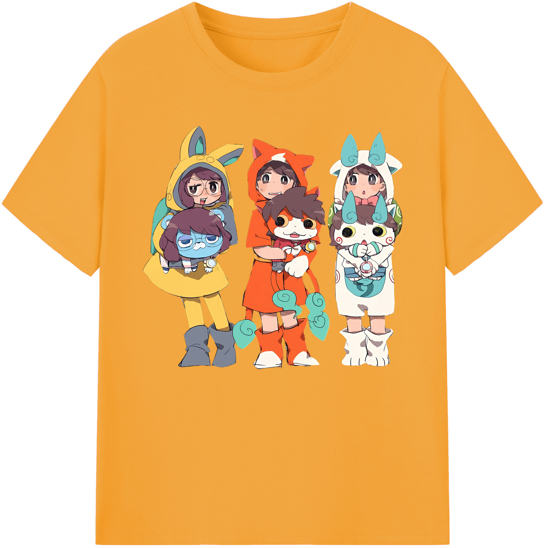 （画像用） 妖怪ウォッチ Yo-kai Watch 綿100％ メンズ半袖Tシャツ｜肌触りやわらか＆通気性