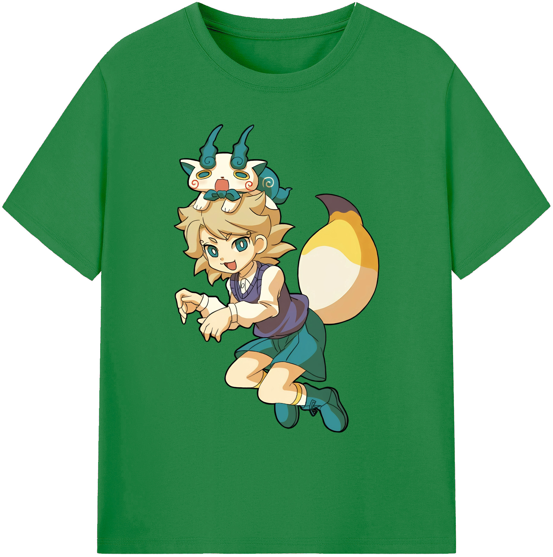 （画像用） 妖怪ウォッチ Yo-kai Watch 綿100％ メンズ半袖Tシャツ｜肌触りやわらか＆通気性