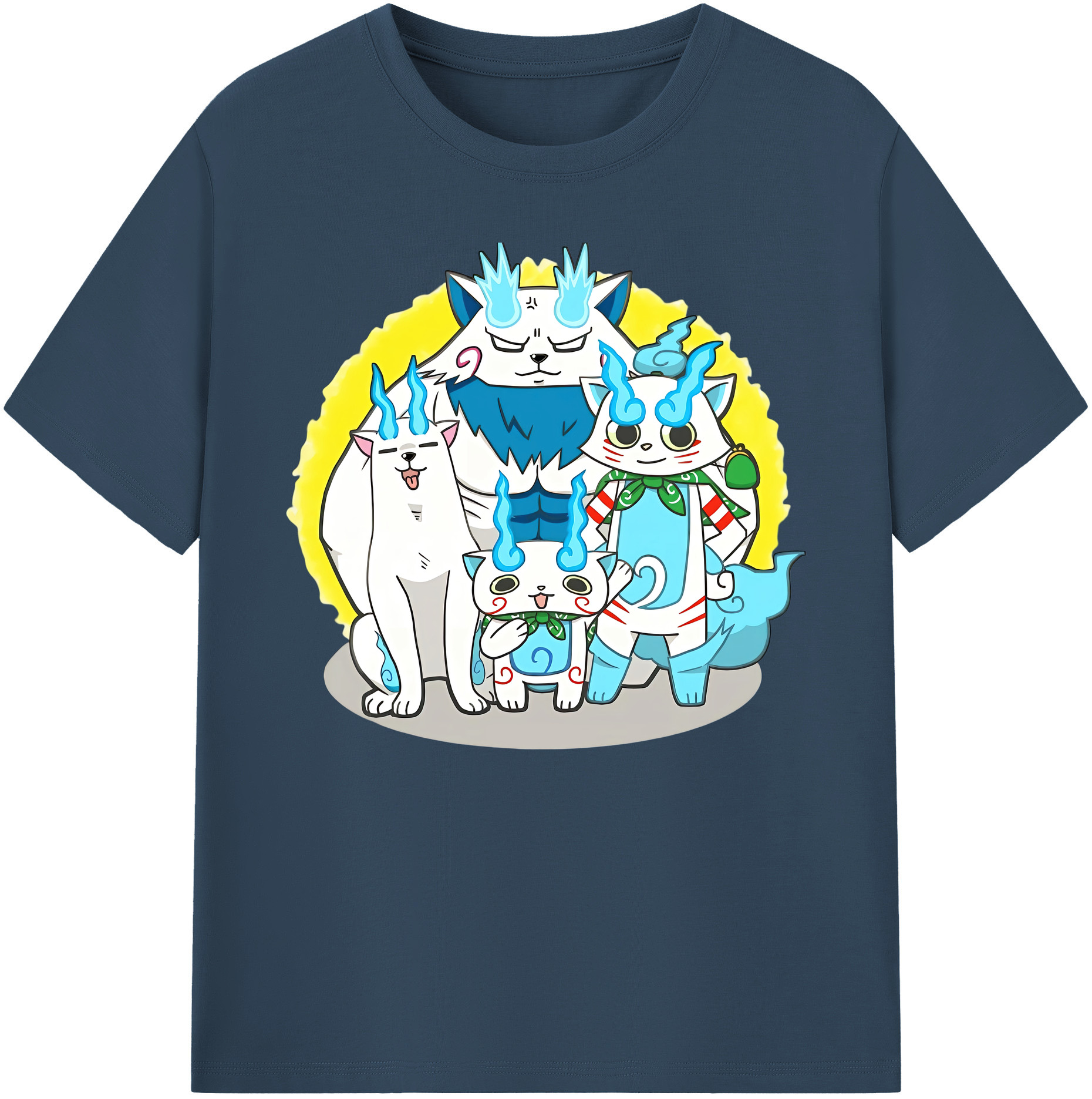 （画像用） 妖怪ウォッチ Yo-kai Watch 綿100％ メンズ半袖Tシャツ｜肌触りやわらか＆通気性