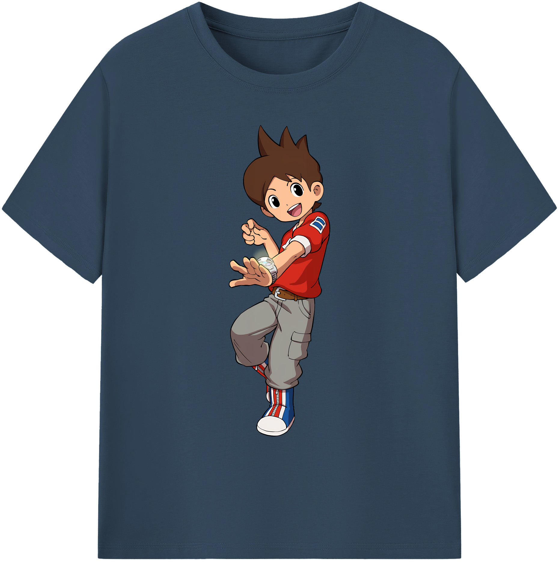 （画像用） 妖怪ウォッチ Yo-kai Watch 綿100％ メンズ半袖Tシャツ｜肌触りやわらか＆通気性