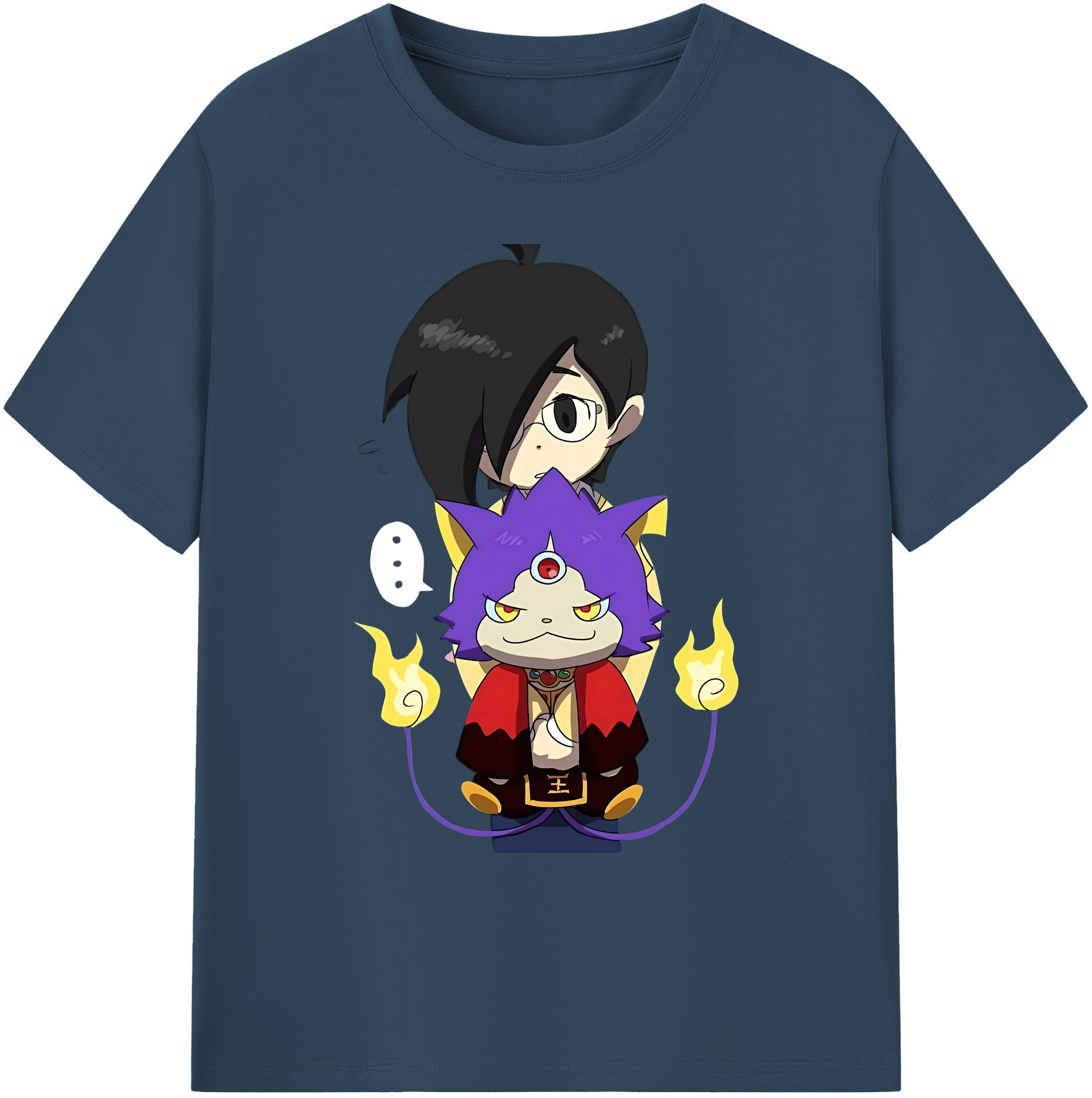 （画像用） 妖怪ウォッチ Yo-kai Watch 綿100％ メンズ半袖Tシャツ｜肌触りやわらか＆通気性