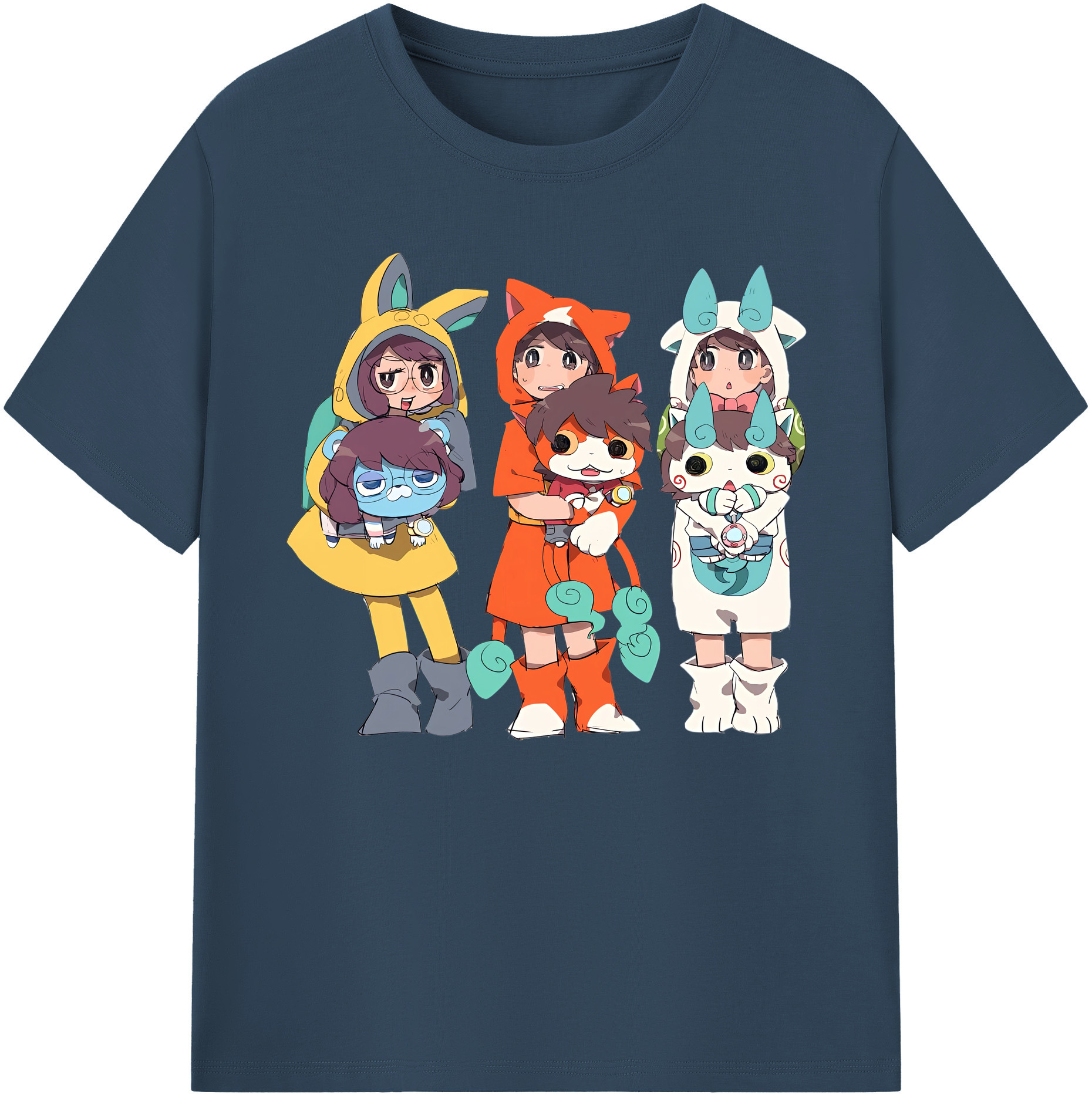 （画像用） 妖怪ウォッチ Yo-kai Watch 綿100％ メンズ半袖Tシャツ｜肌触りやわらか＆通気性