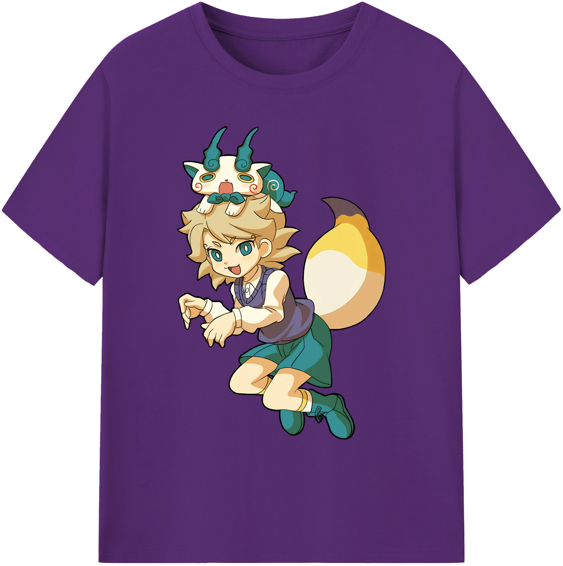 （画像用） 妖怪ウォッチ Yo-kai Watch 綿100％ メンズ半袖Tシャツ｜肌触りやわらか＆通気性