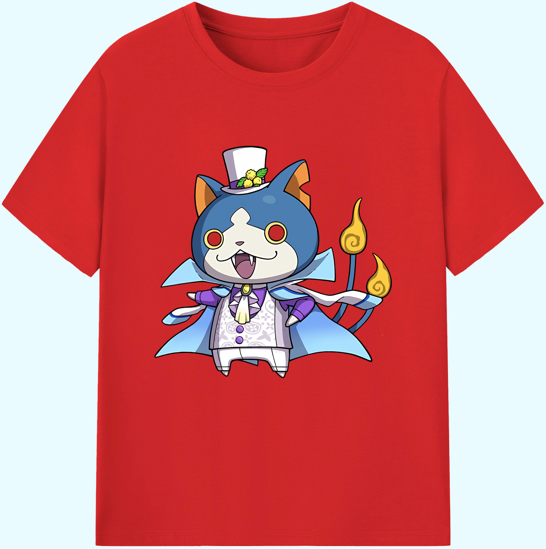 （画像用） 妖怪ウォッチ Yo-kai Watch 綿100％ メンズ半袖Tシャツ｜肌触りやわらか＆通気性