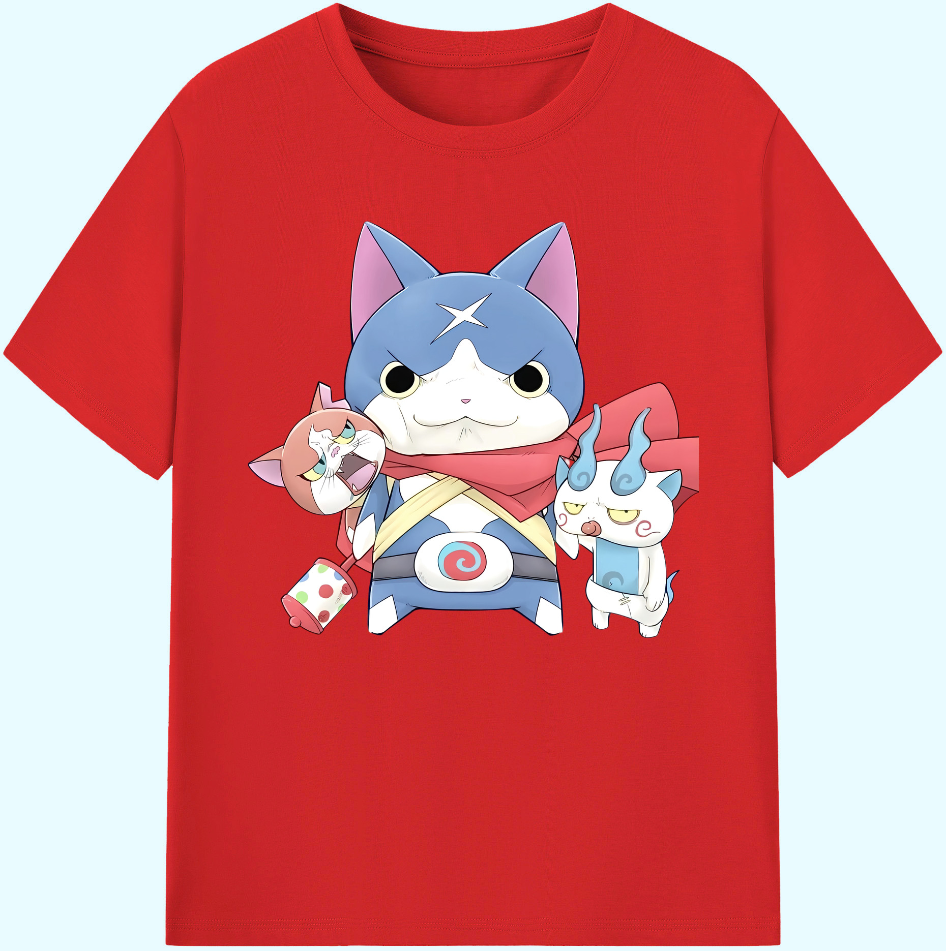 （画像用） 妖怪ウォッチ Yo-kai Watch 綿100％ メンズ半袖Tシャツ｜肌触りやわらか＆通気性