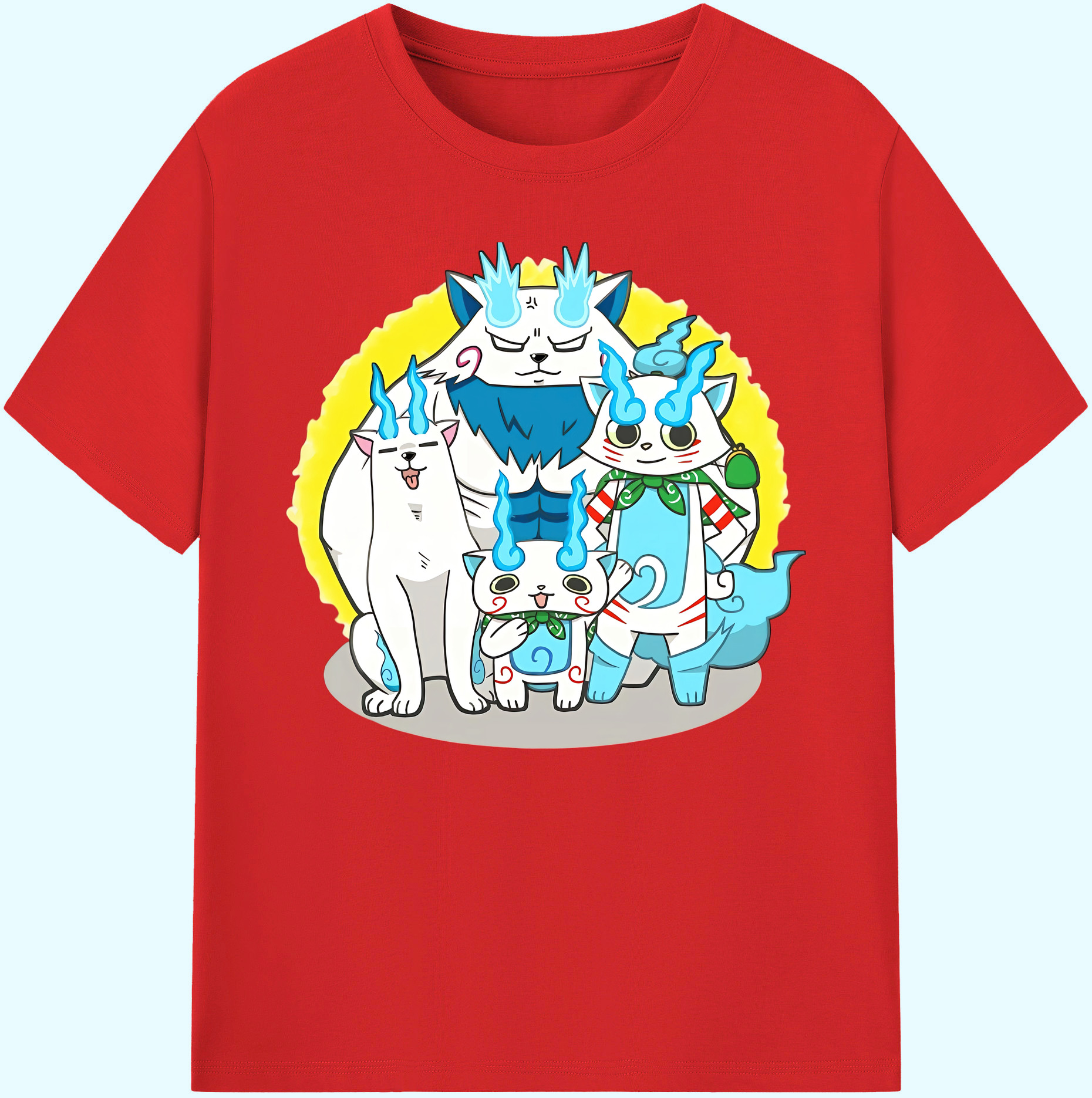 （画像用） 妖怪ウォッチ Yo-kai Watch 綿100％ メンズ半袖Tシャツ｜肌触りやわらか＆通気性