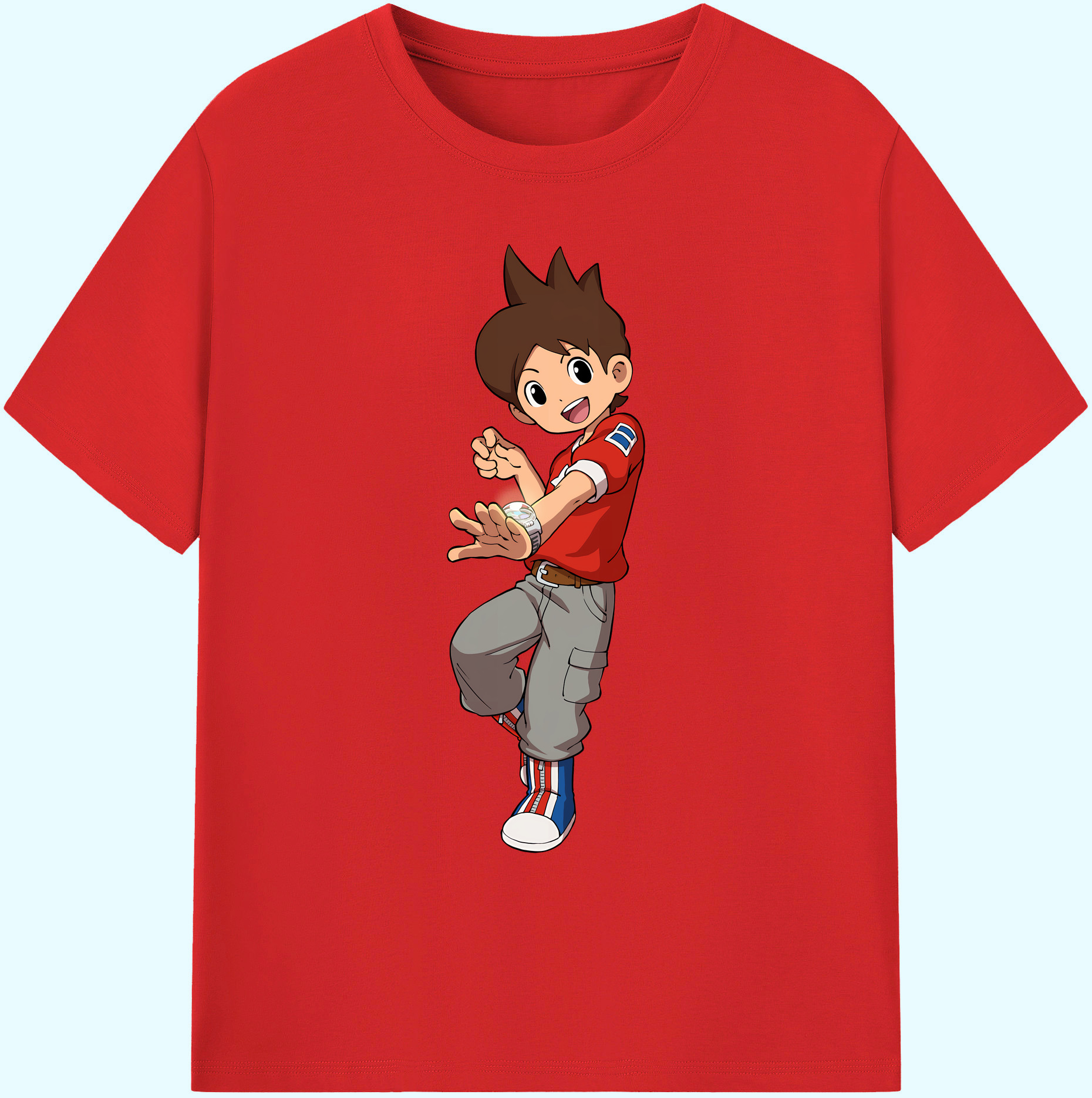 （画像用） 妖怪ウォッチ Yo-kai Watch 綿100％ メンズ半袖Tシャツ｜肌触りやわらか＆通気性