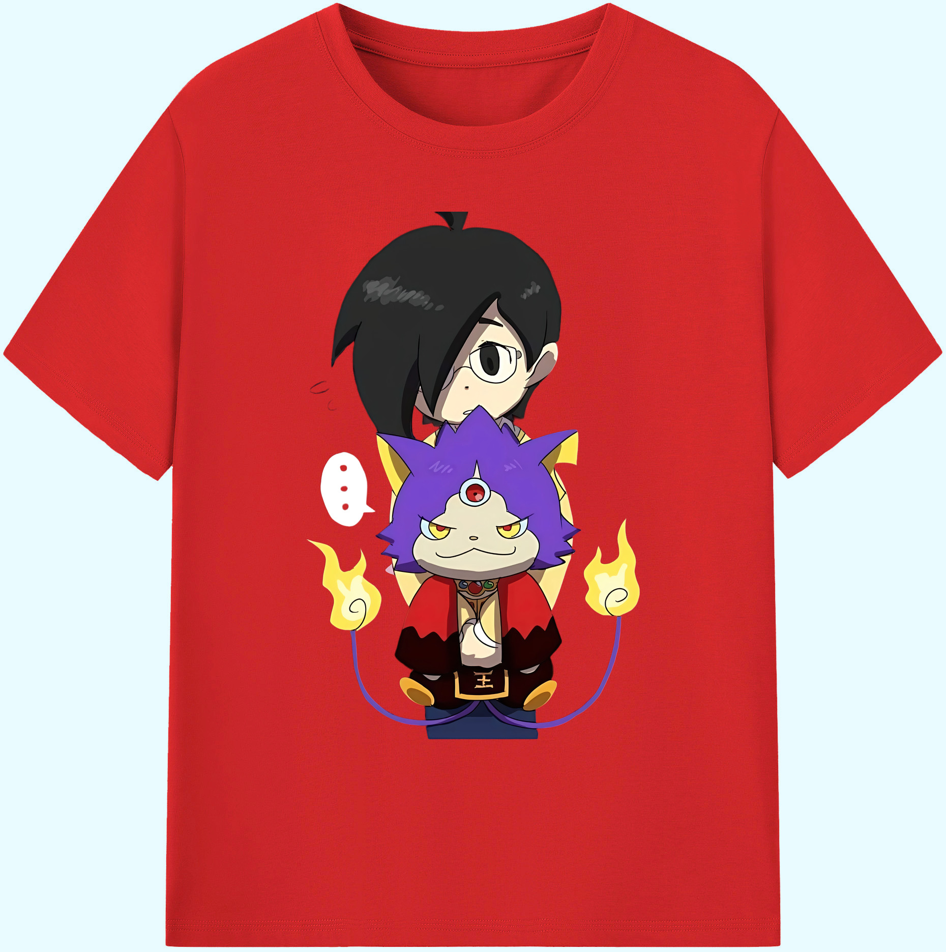 （画像用） 妖怪ウォッチ Yo-kai Watch 綿100％ メンズ半袖Tシャツ｜肌触りやわらか＆通気性