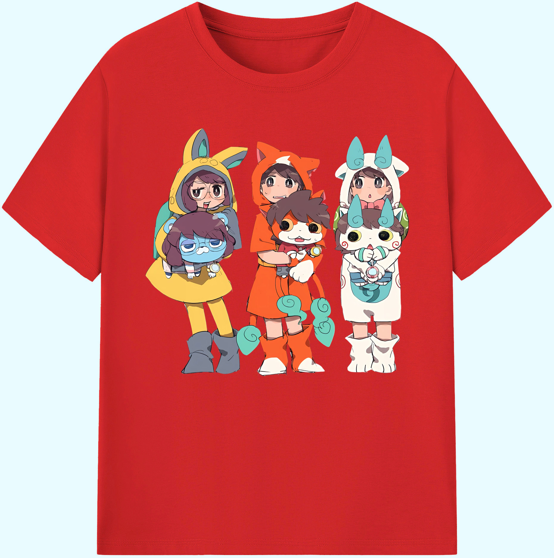 （画像用） 妖怪ウォッチ Yo-kai Watch 綿100％ メンズ半袖Tシャツ｜肌触りやわらか＆通気性