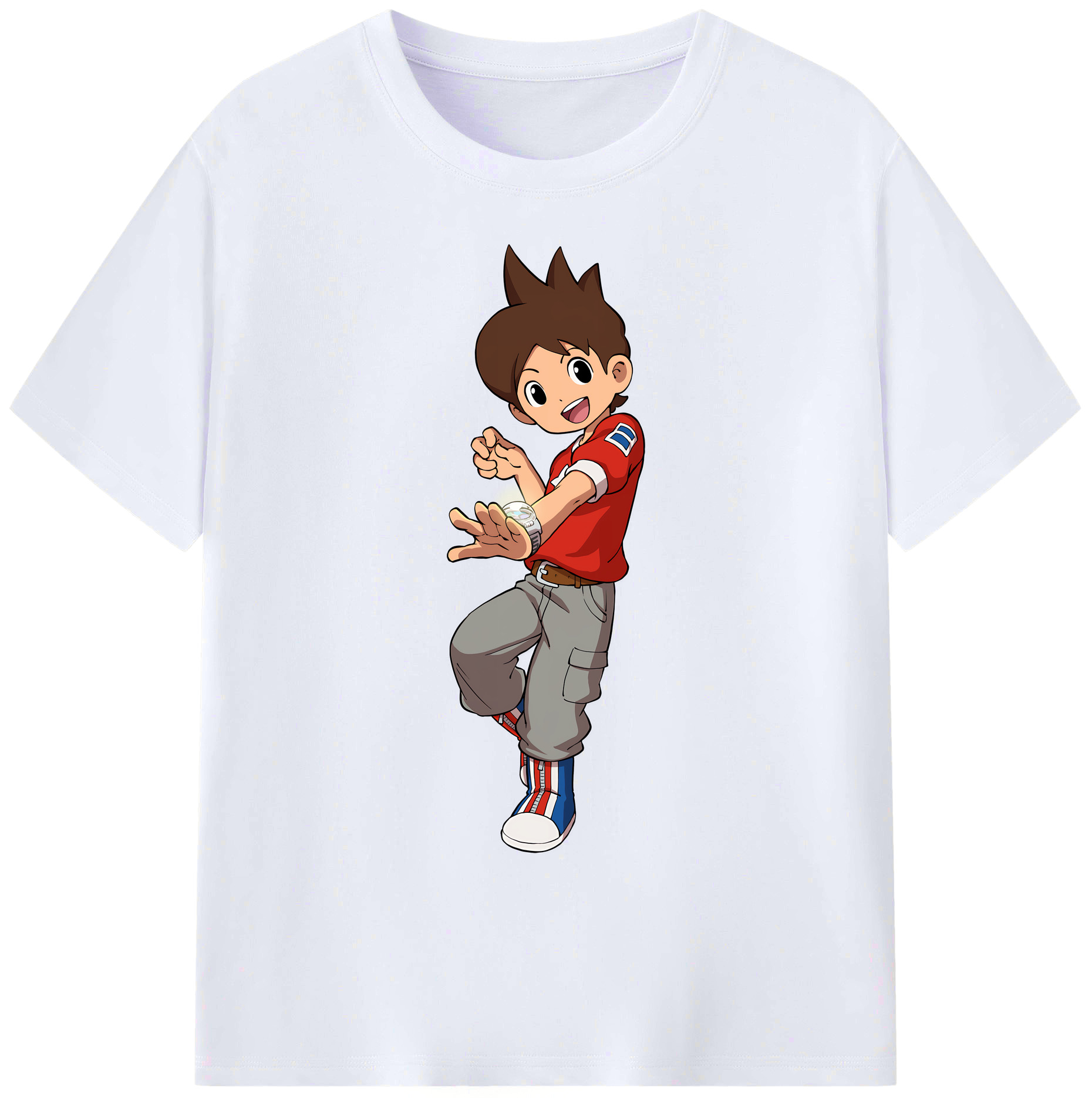 （画像用） 妖怪ウォッチ Yo-kai Watch 綿100％ メンズ半袖Tシャツ｜肌触りやわらか＆通気性