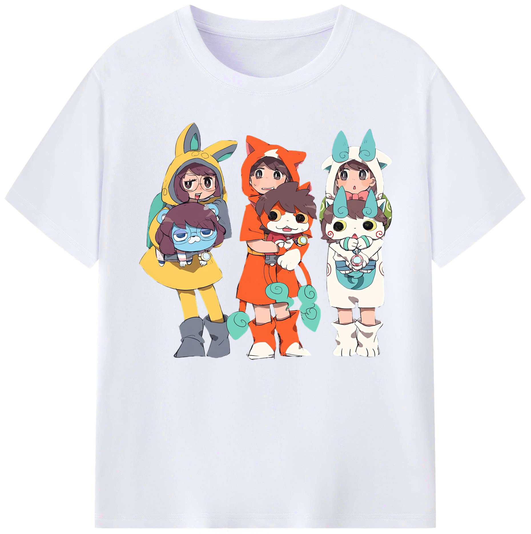 （画像用） 妖怪ウォッチ Yo-kai Watch 綿100％ メンズ半袖Tシャツ｜肌触りやわらか＆通気性