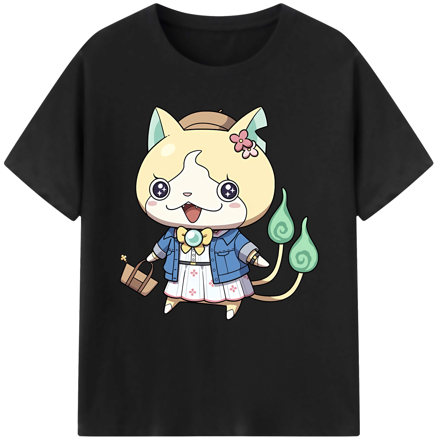 （画像用） 妖怪ウォッチ Yo-kai Watch レディースカジュアルプリントTシャツ（綿100％）