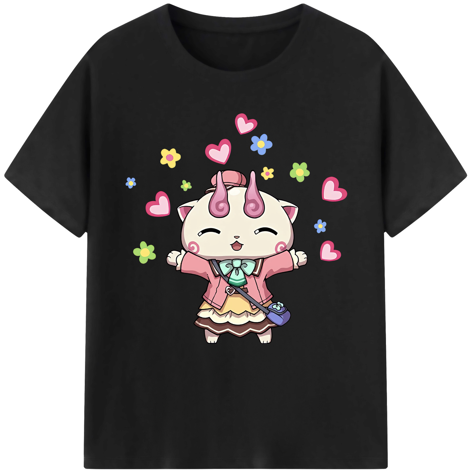 （画像用） 妖怪ウォッチ Yo-kai Watch レディースカジュアルプリントTシャツ（綿100％）